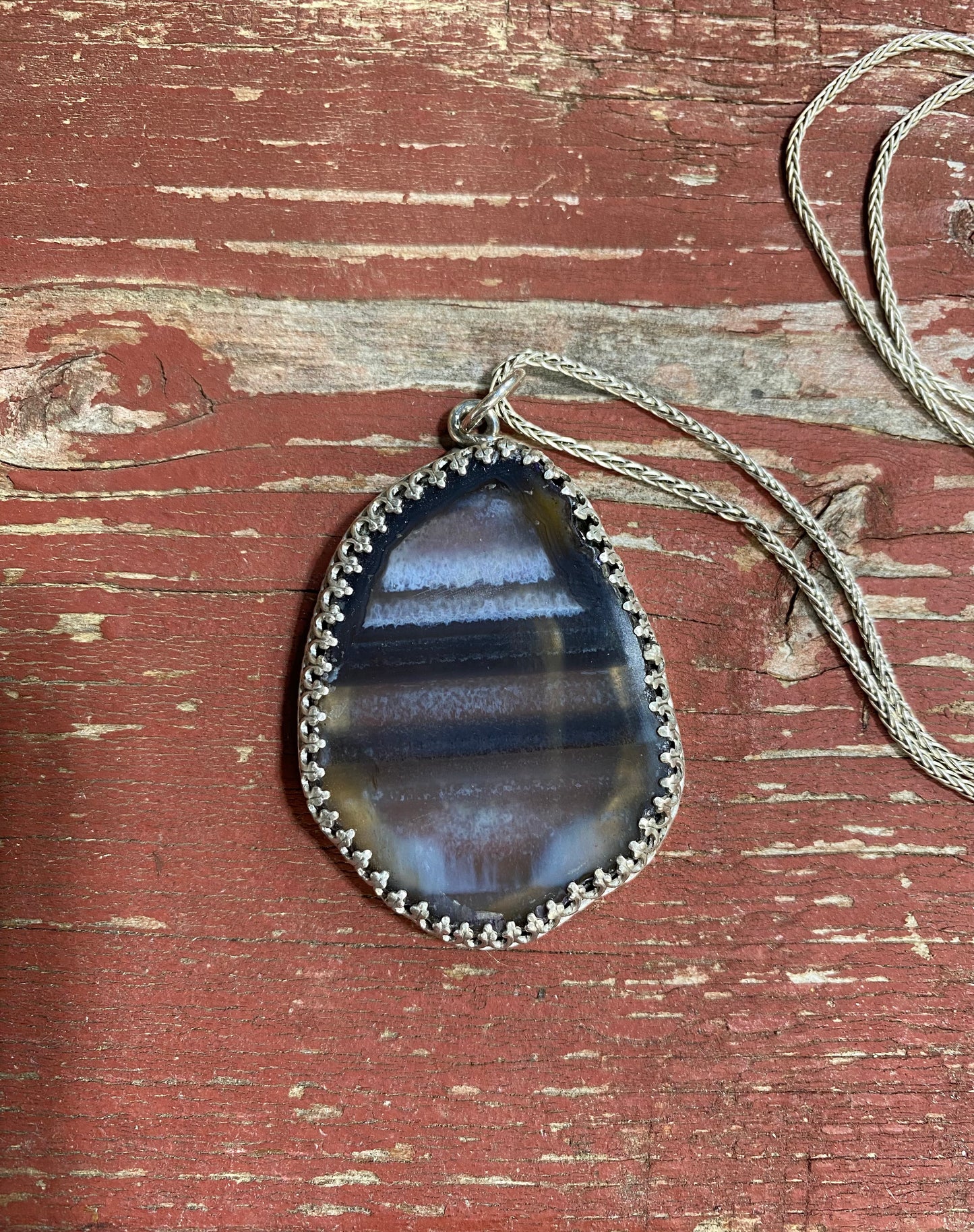 Mammoth Agate slice necklace