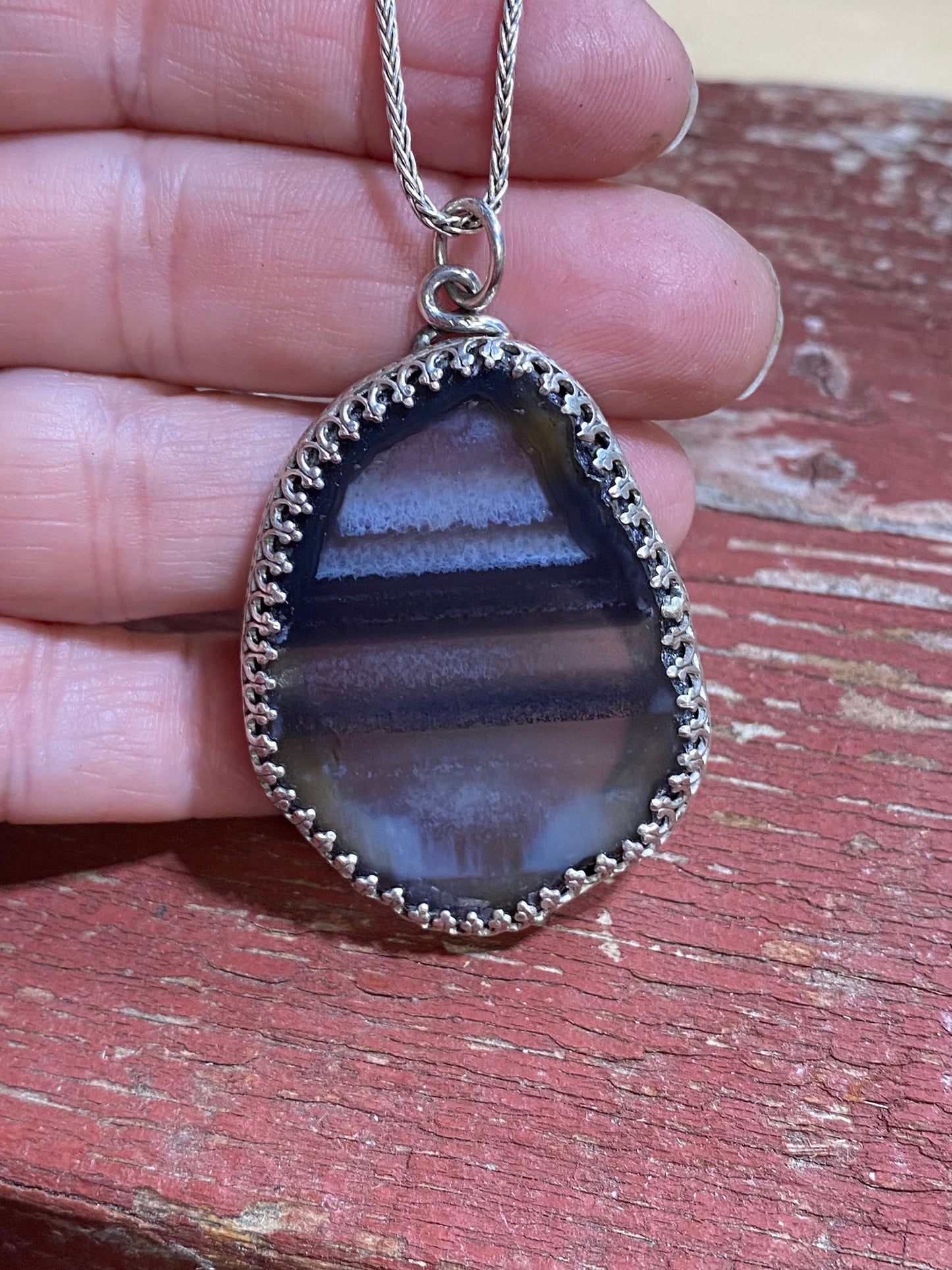 Mammoth Agate slice necklace