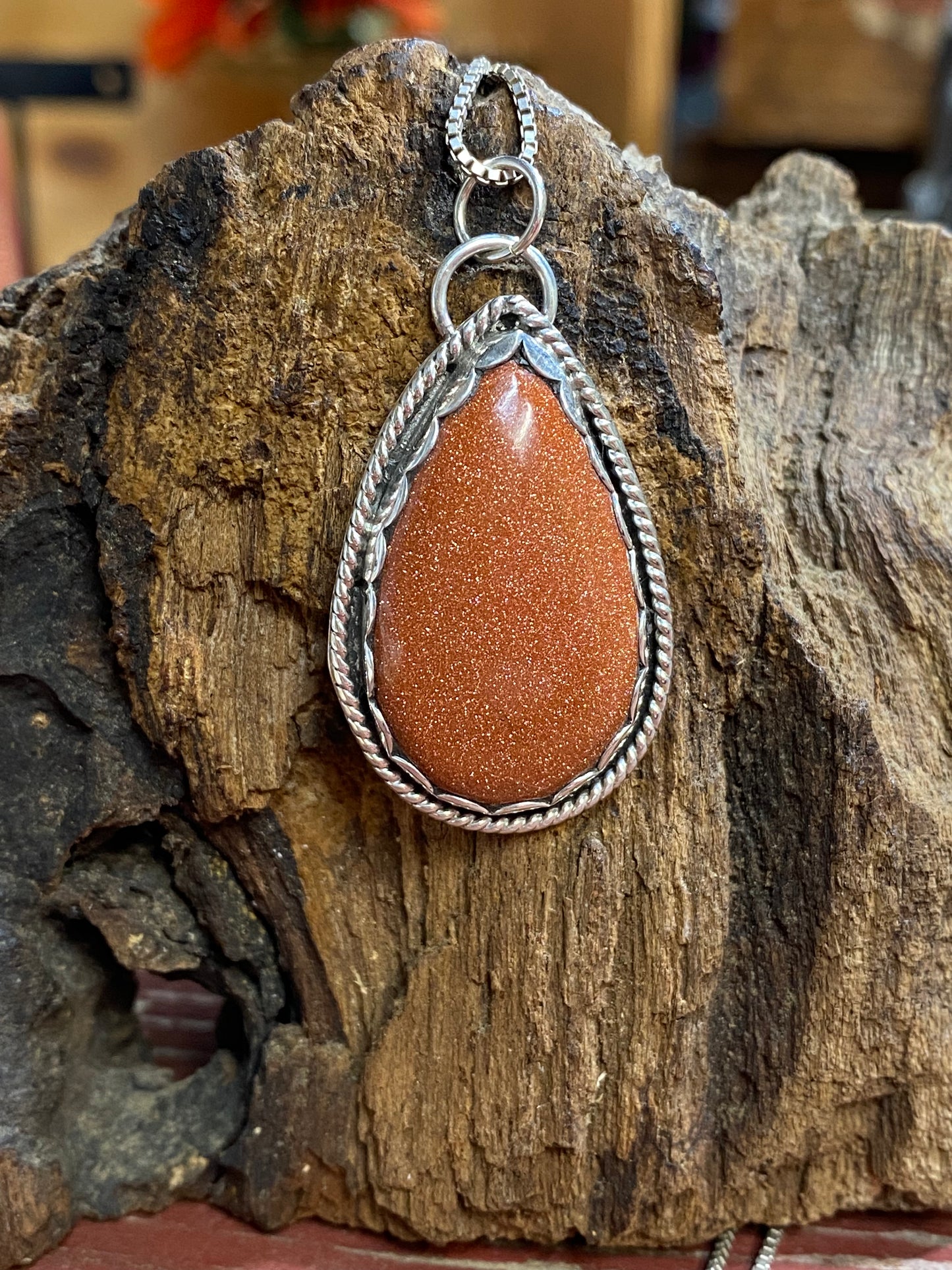 Goldstone necklace