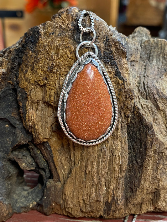 Goldstone necklace