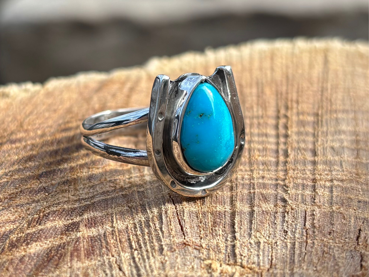 SOLD - Horseshoe Blueridge mountain turquoise ring