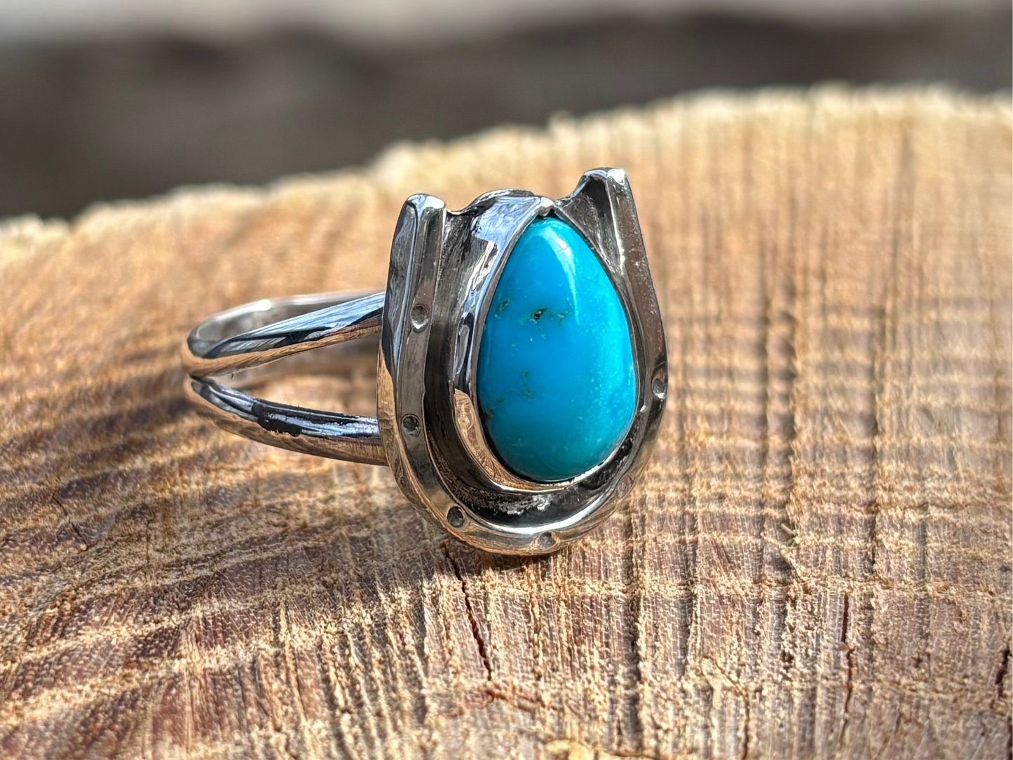 SOLD - Horseshoe Blueridge mountain turquoise ring