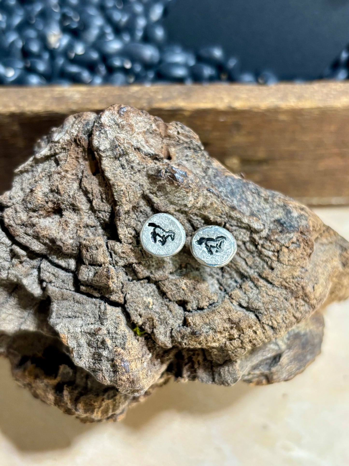 Silver stamped studs