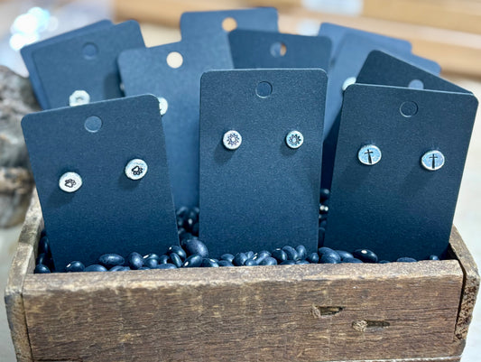 Silver stamped studs