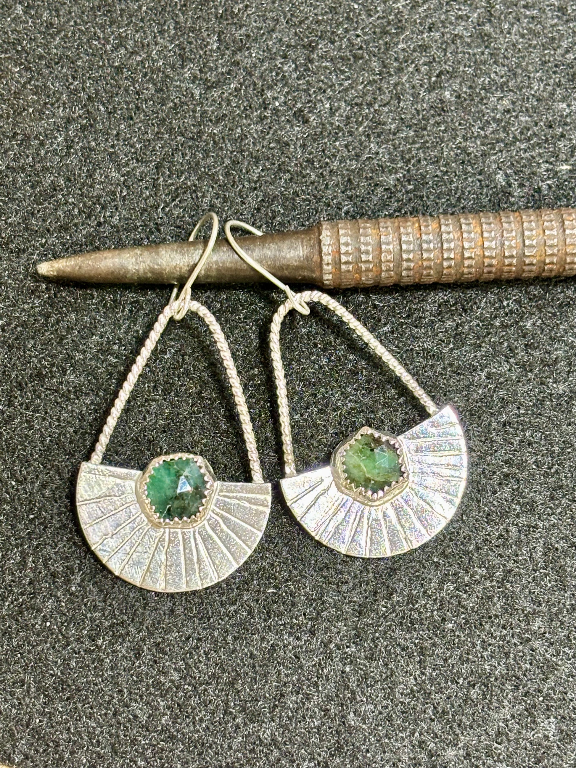 Emerald hexagon earrings - collectionsbytracy.com