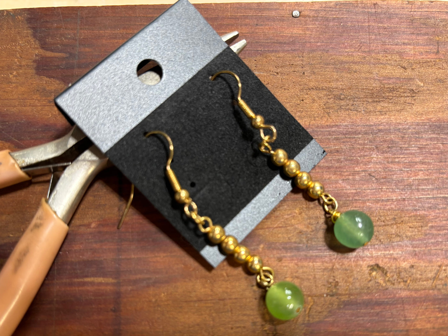 Gold/Green earring dangle