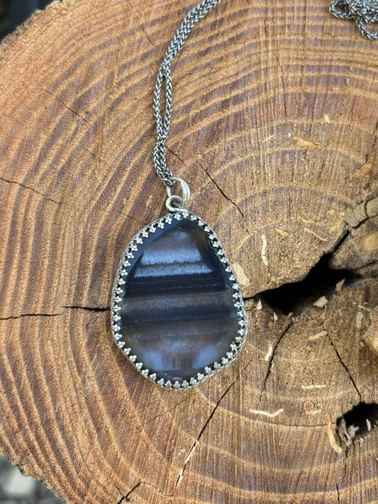 Mammoth Agate slice necklace