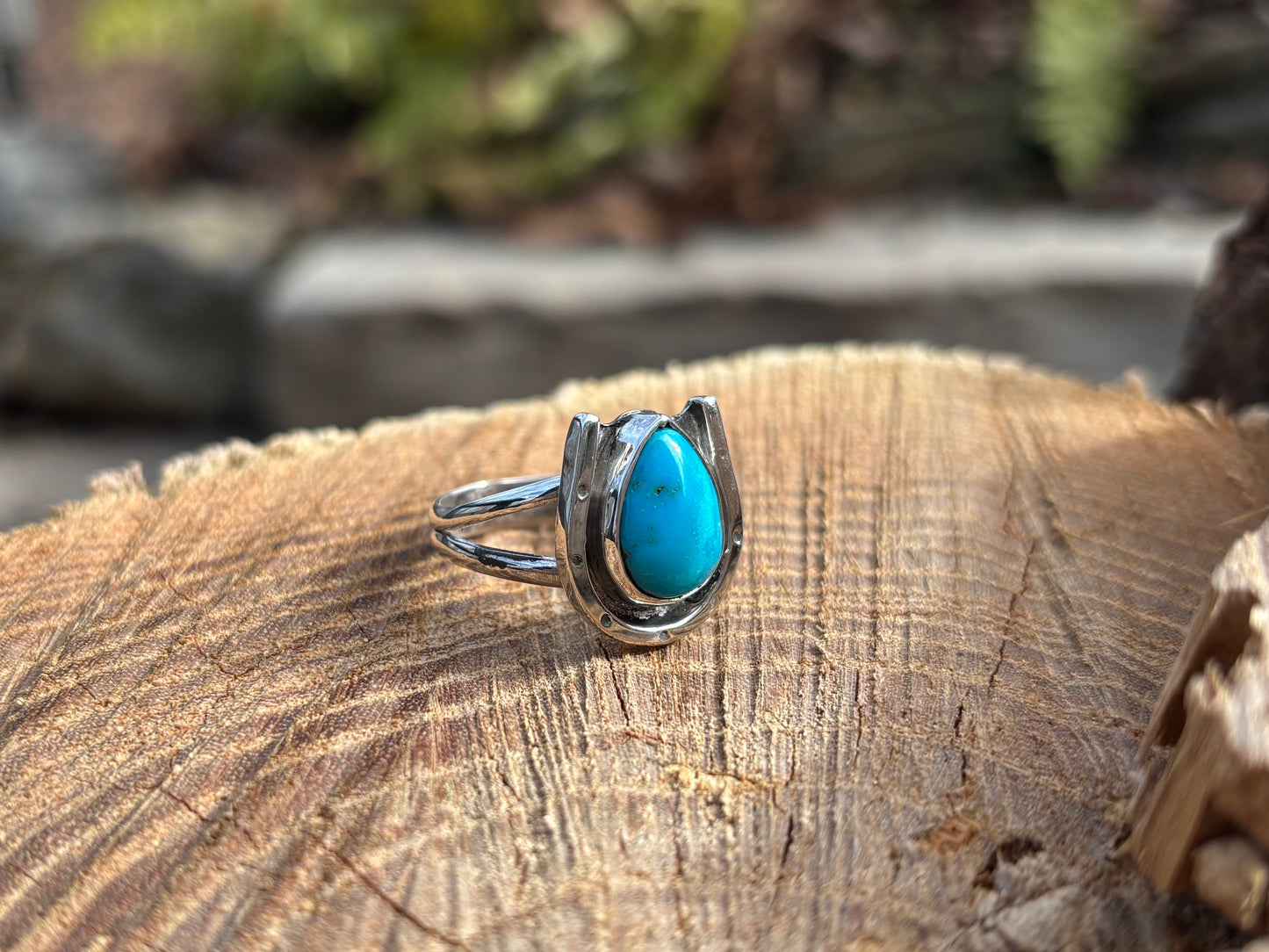SOLD - Horseshoe Blueridge mountain turquoise ring