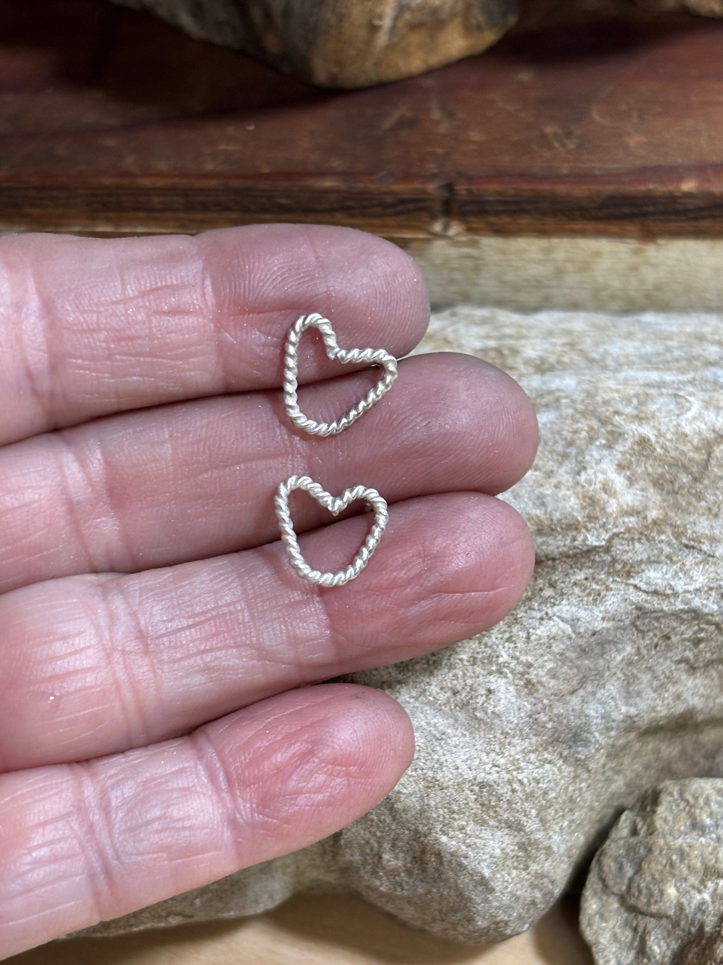 Heart post earrings