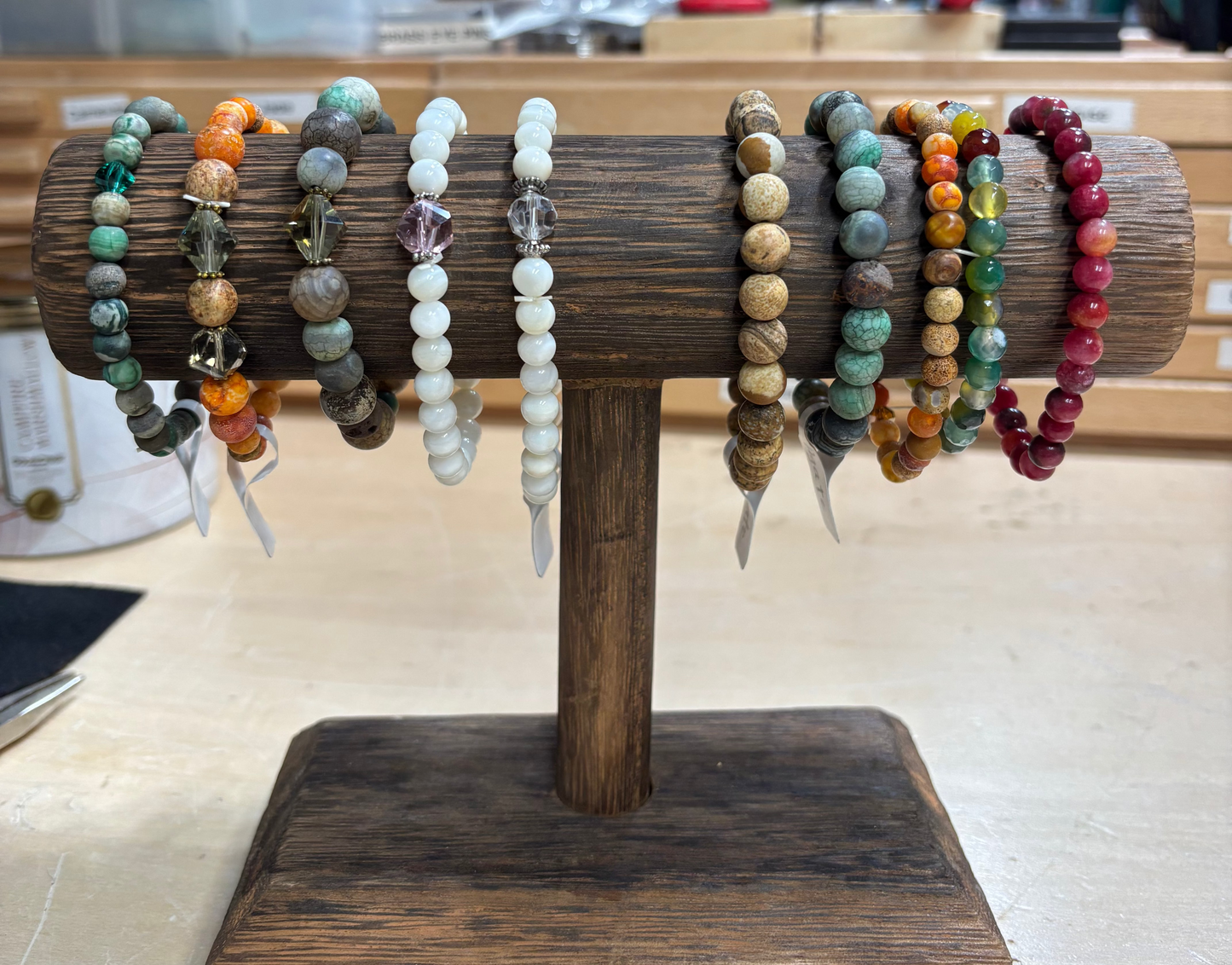 Stone and Glass bracelets