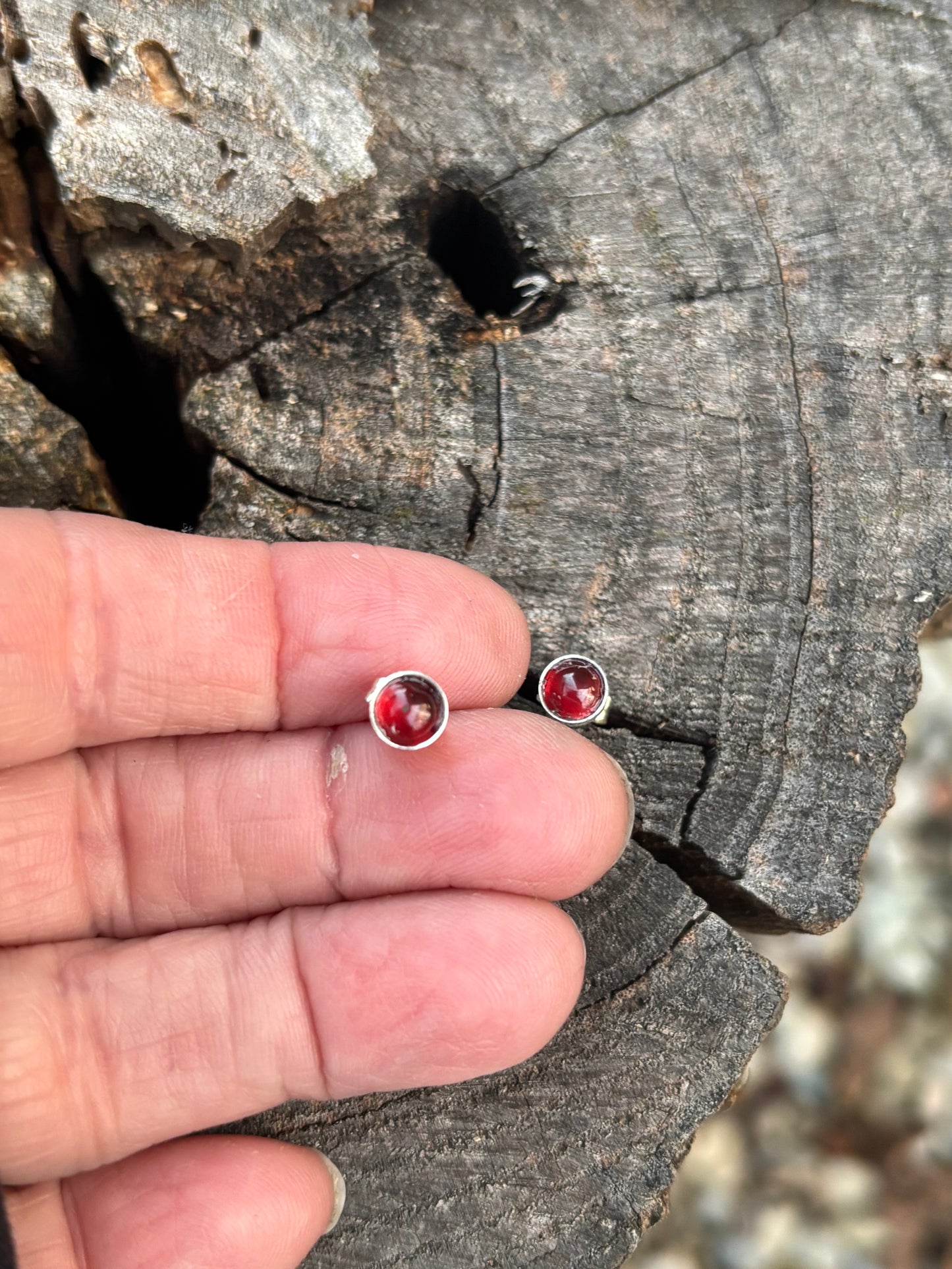 Garnet studs collection