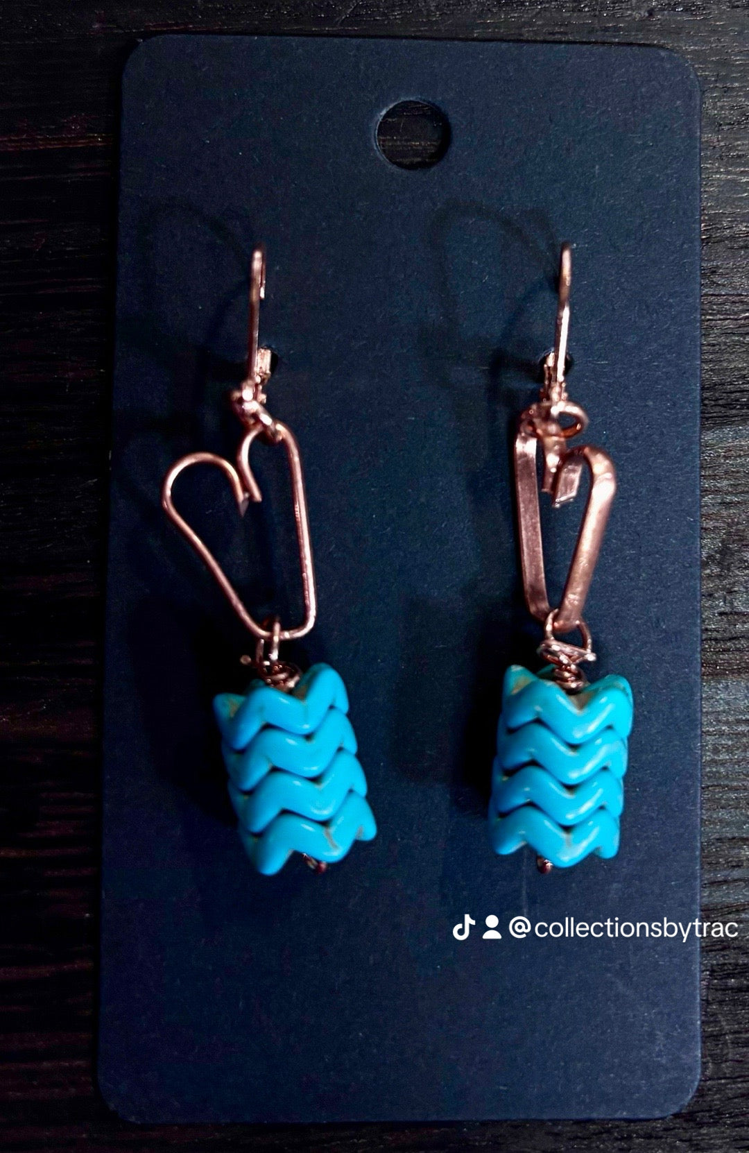 Copper heart earring