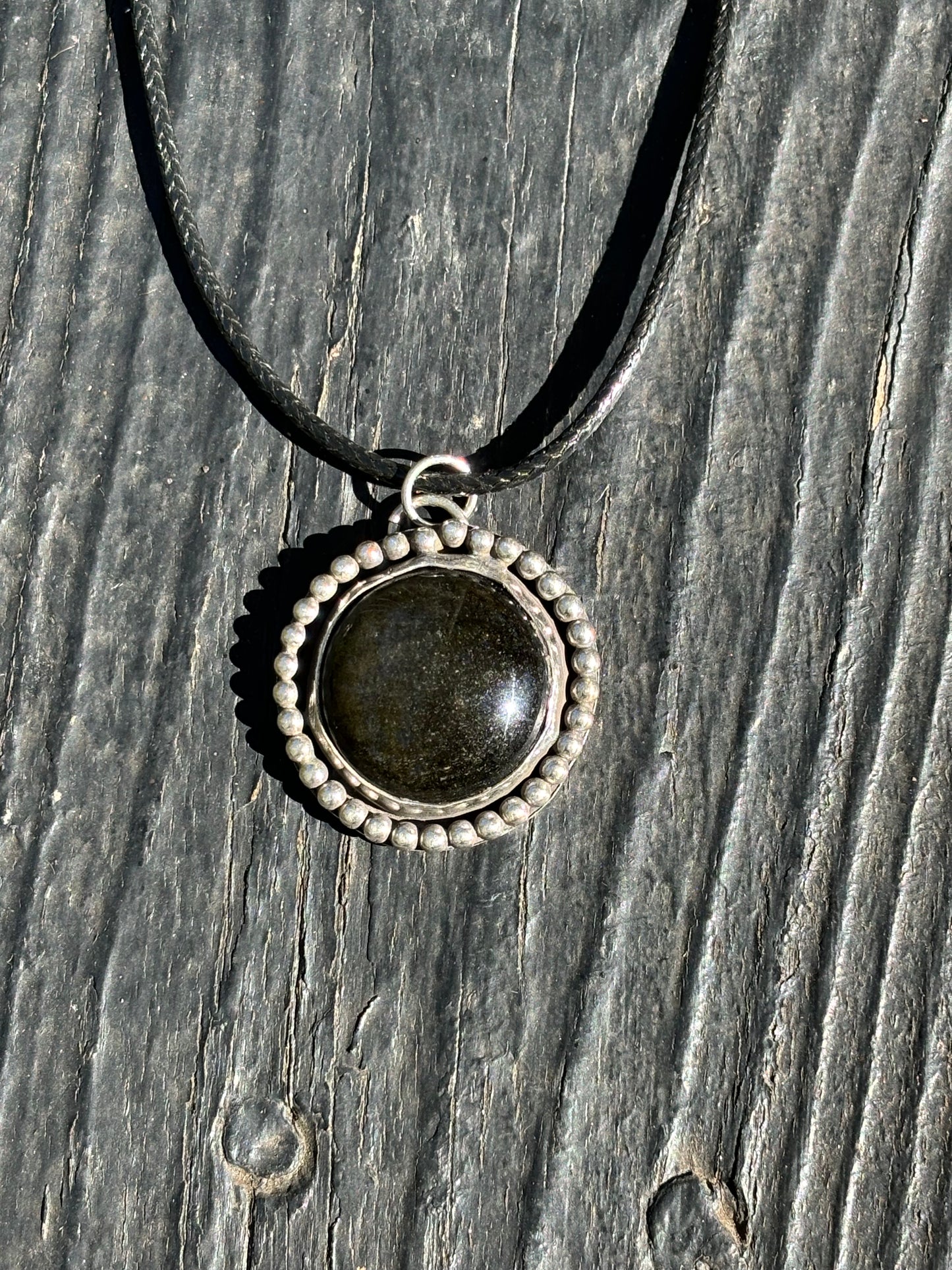 Obsidian stone necklace