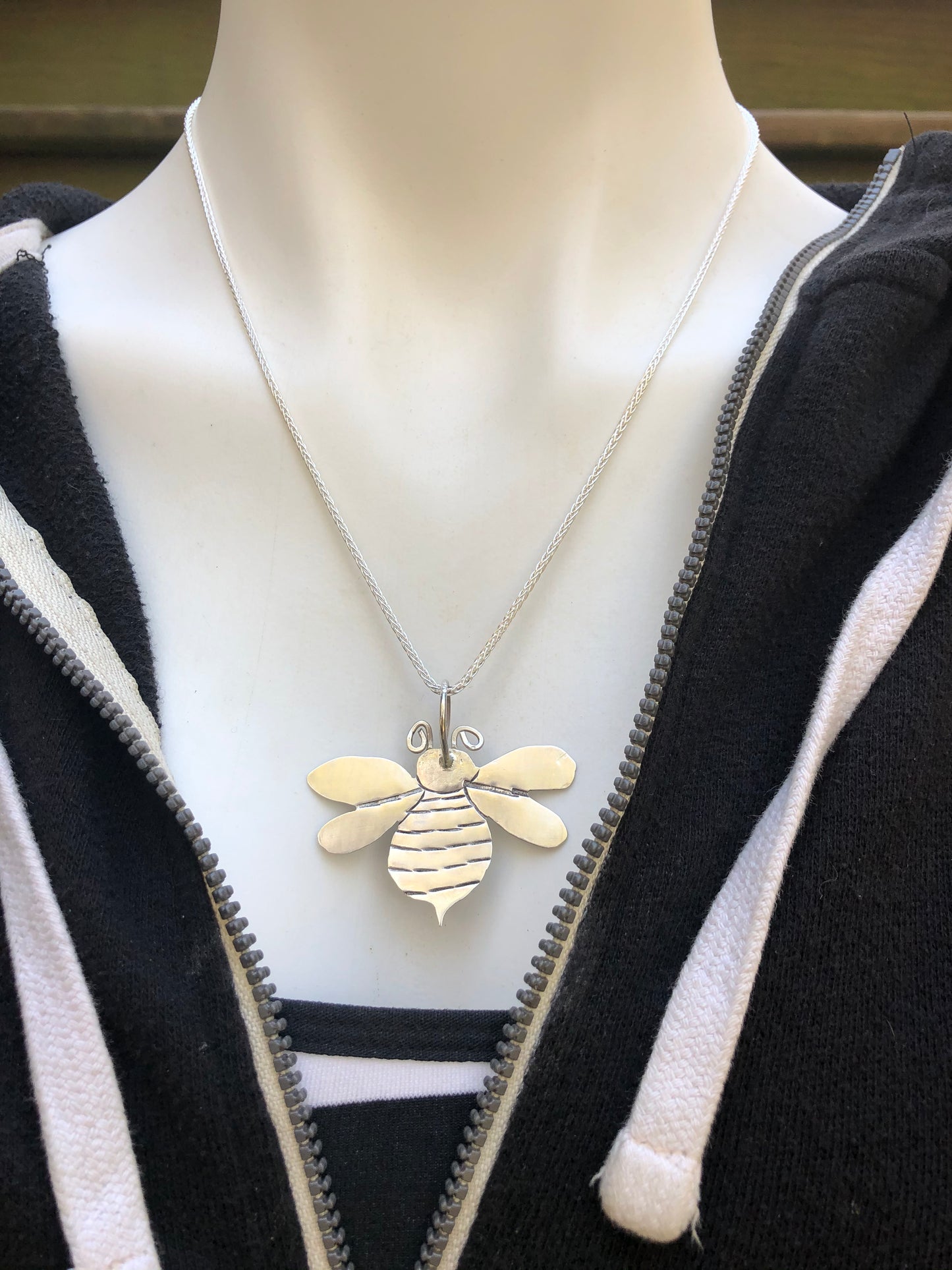 Beatrice the Bumble bee silver necklace - collectionsbytracy.com