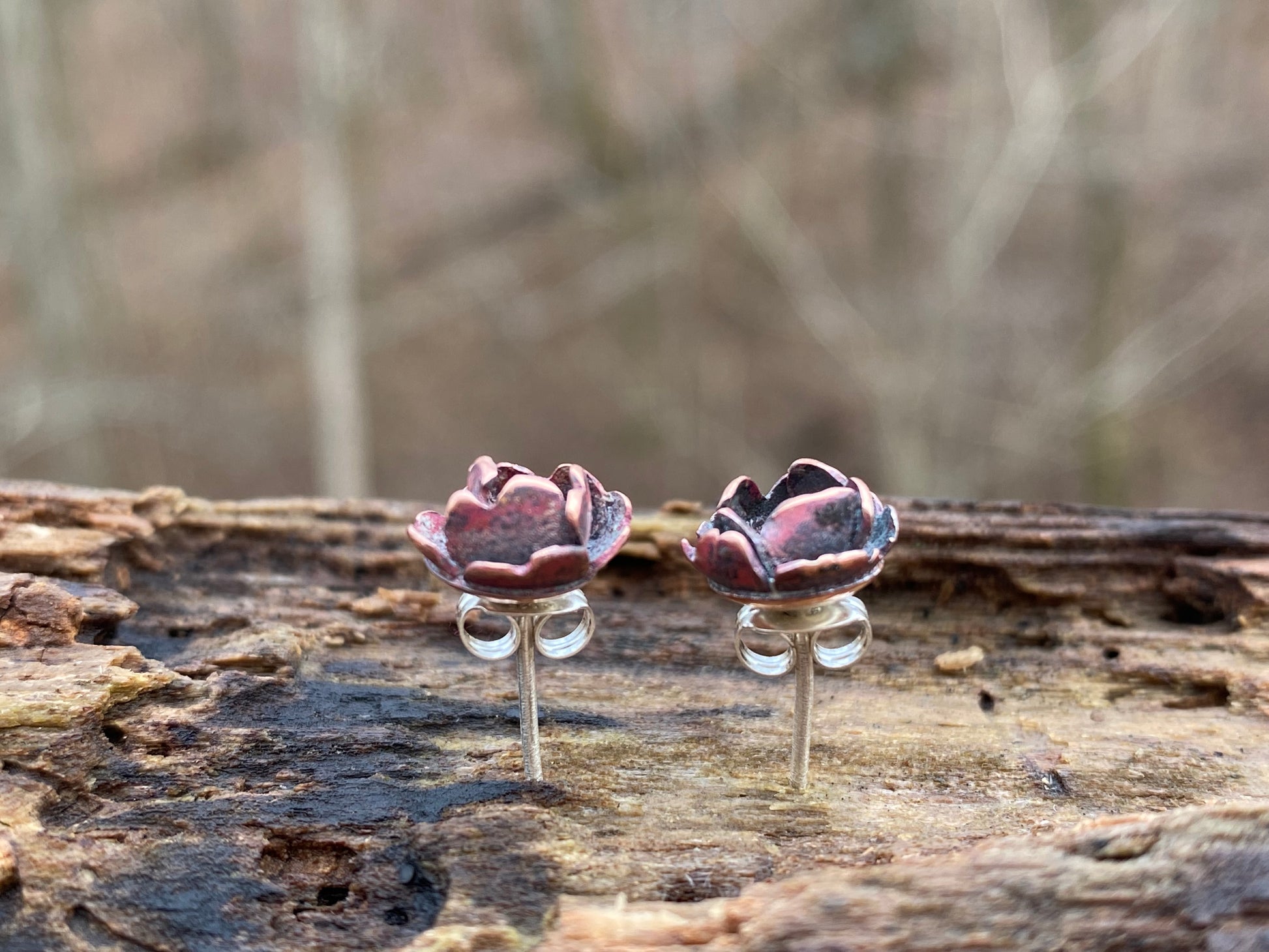 Winter copper blossom earrings - collectionsbytracy.com