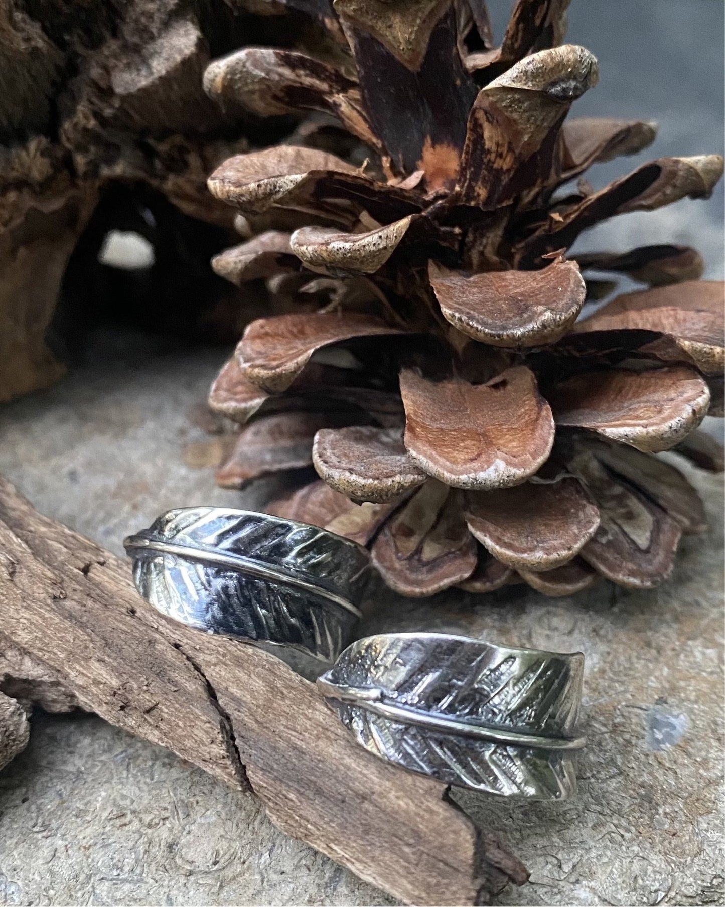 Silver feather hoop post earrings - collectionsbytracy.com