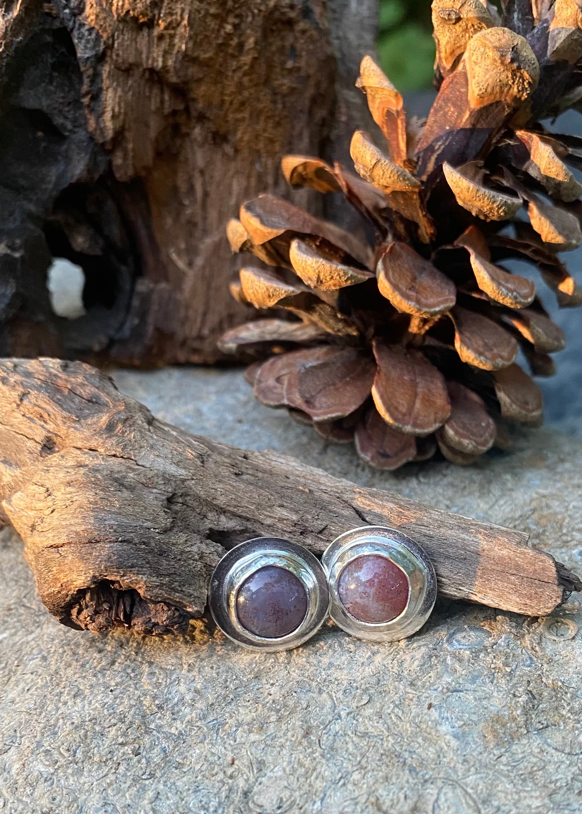 Indian agate post earrings - collectionsbytracy.com