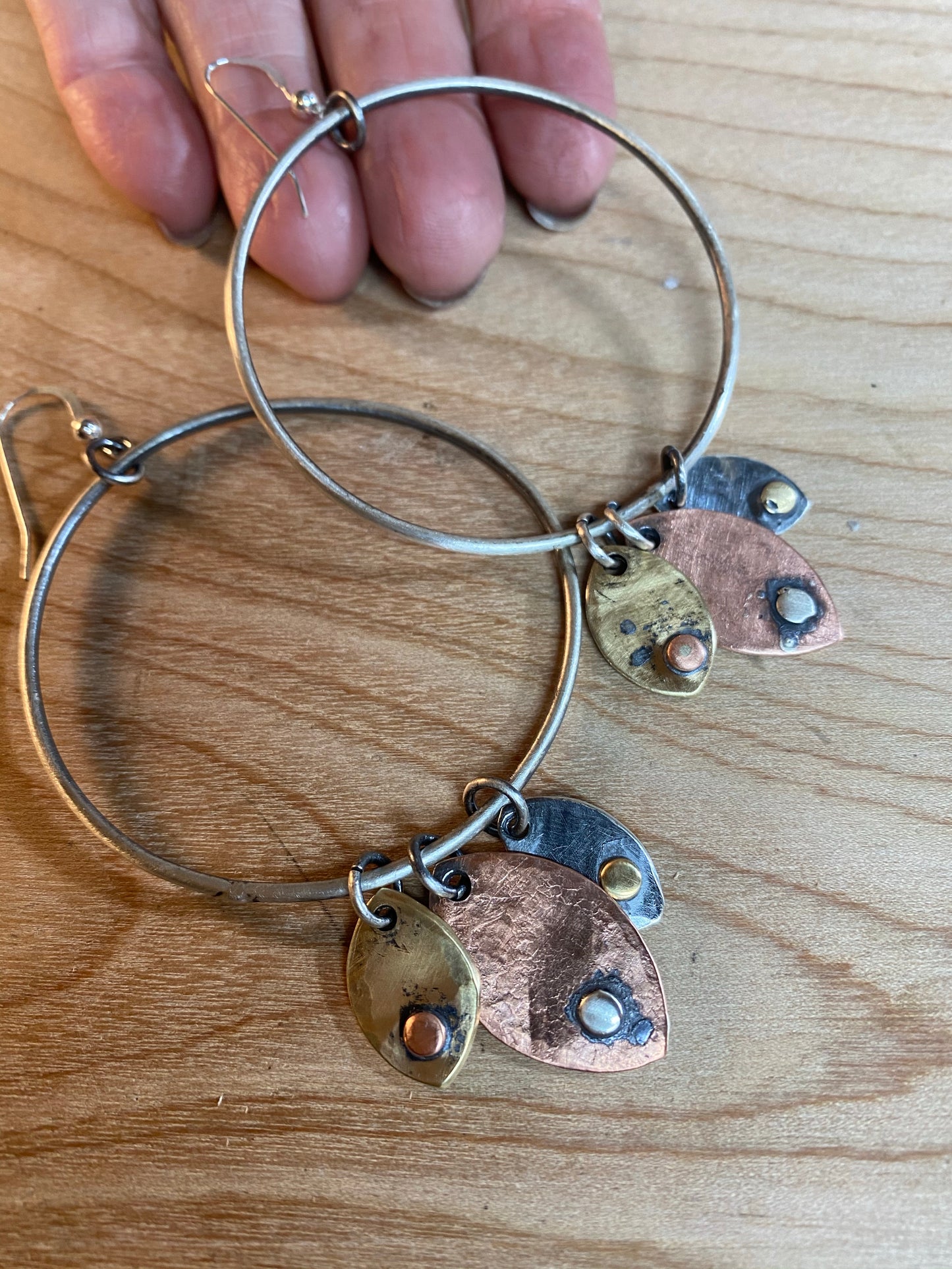 Rustic hoop dangle earrings - collectionsbytracy.com