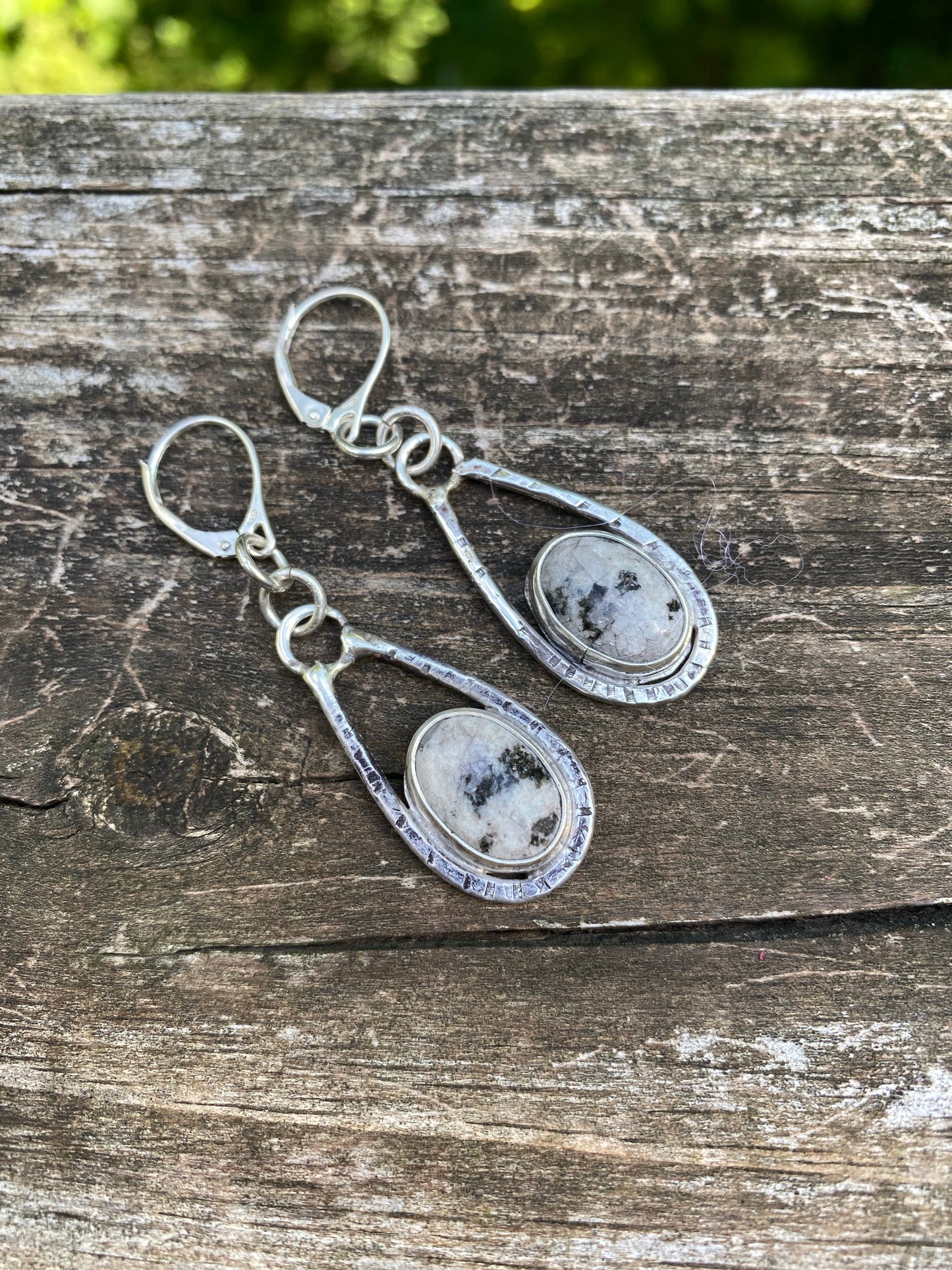 Marble agate stone earrings - collectionsbytracy.com