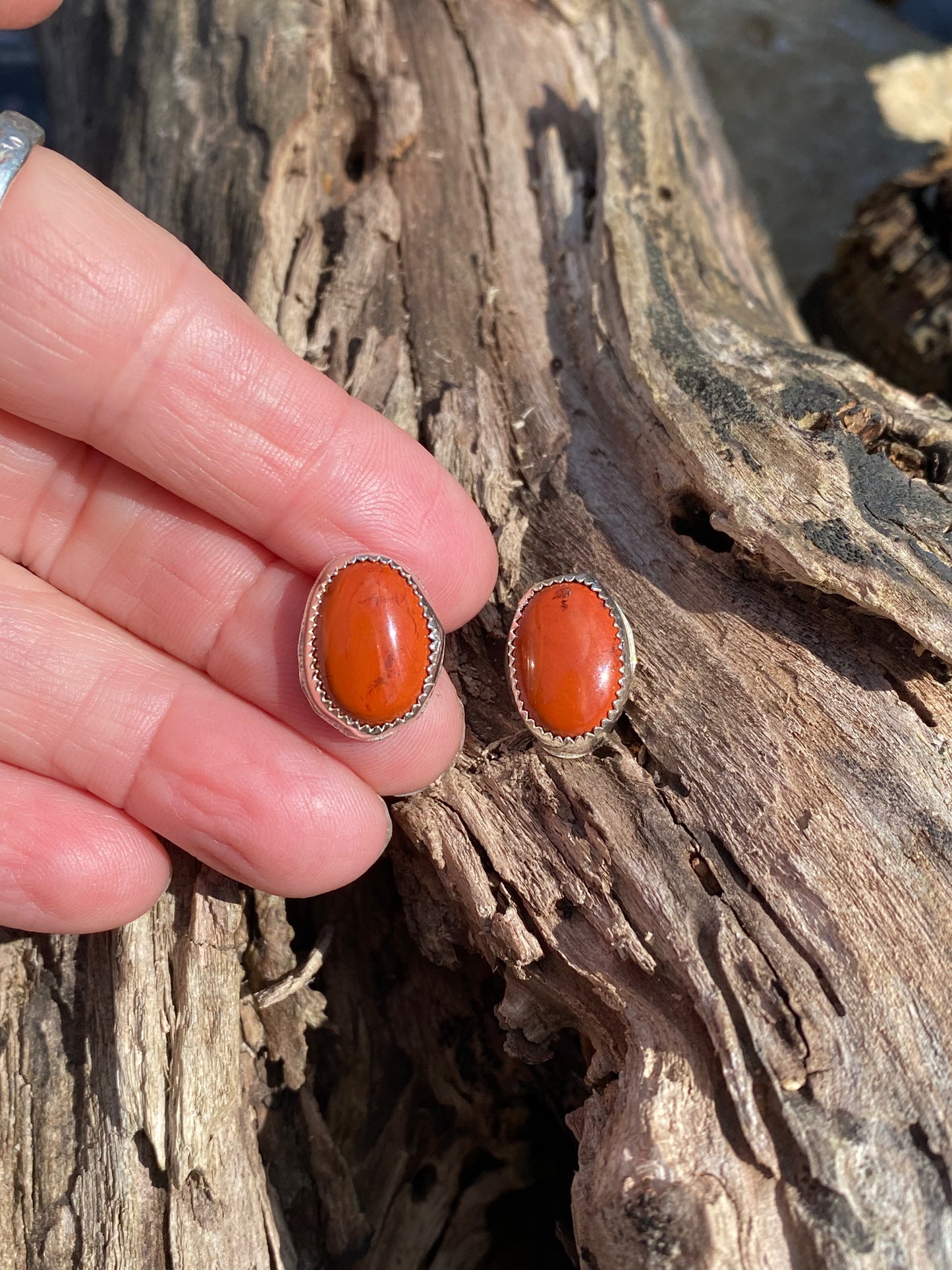 Red Jasper post earrings - collectionsbytracy.com