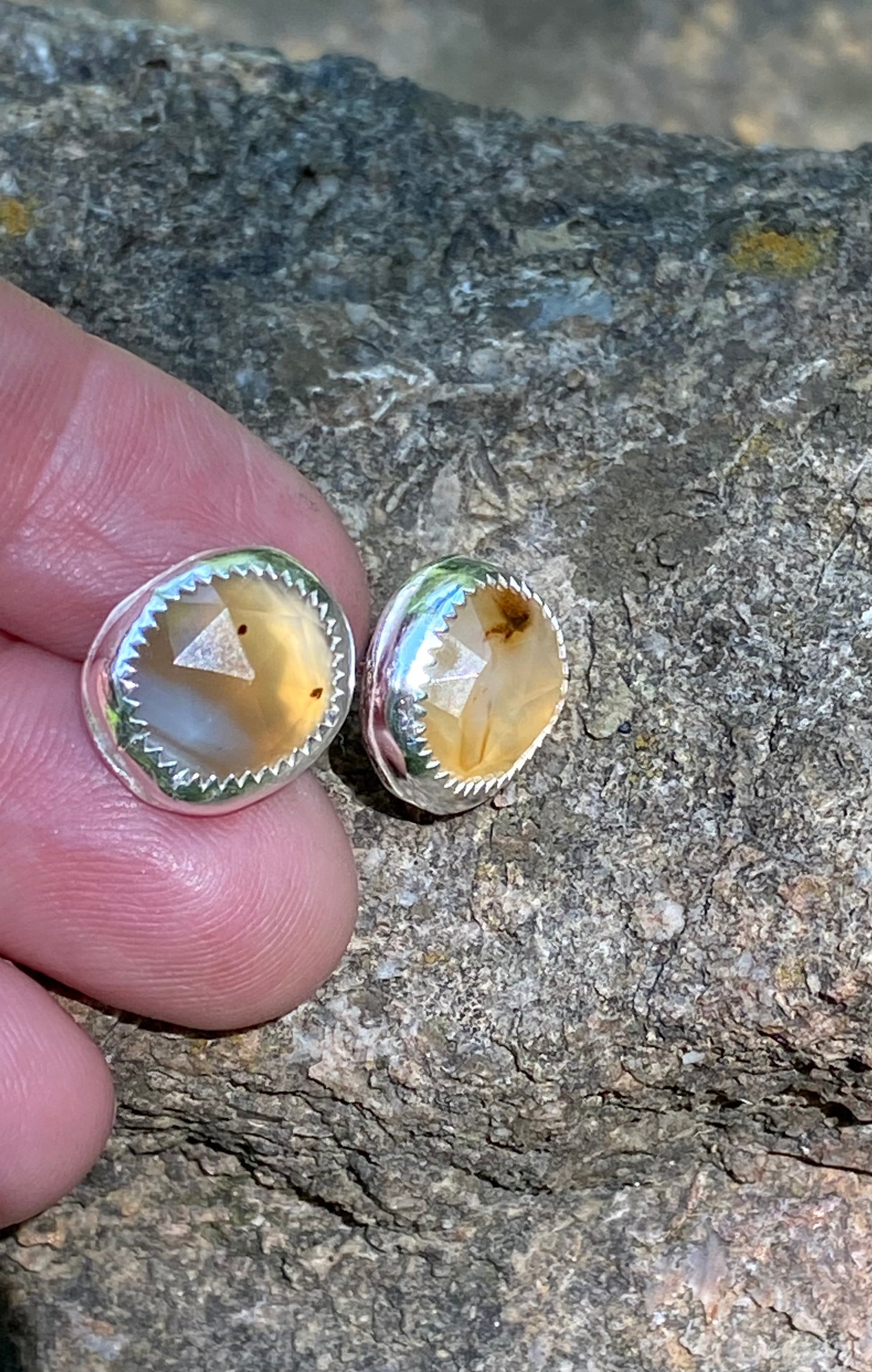 Montana agate post earrings - collectionsbytracy.com