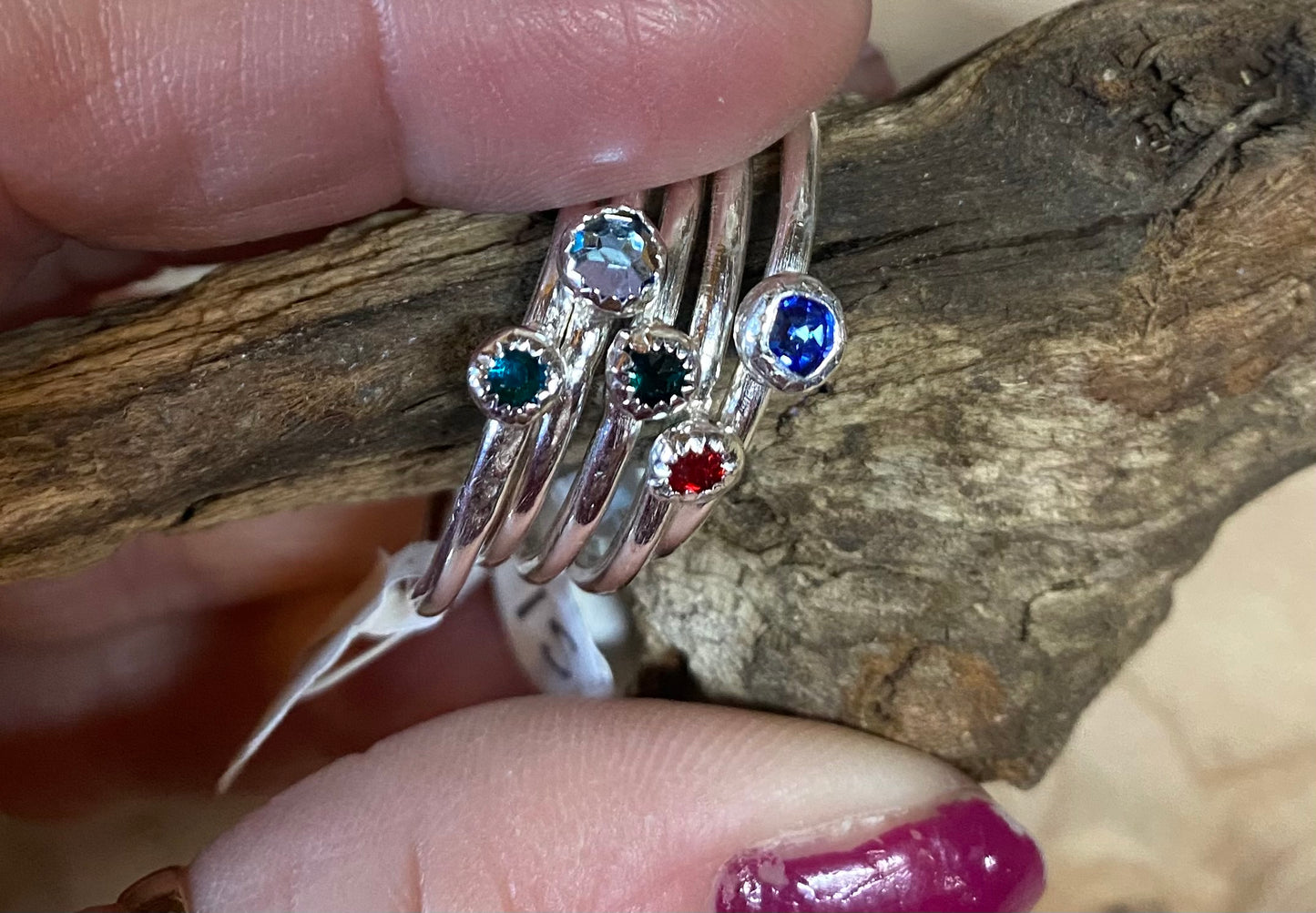 Crystal birthstone rings - collectionsbytracy.com