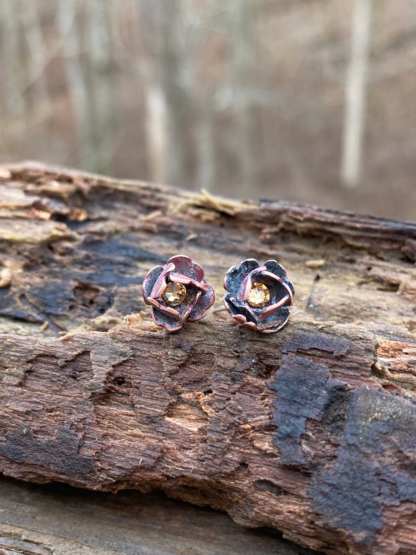 Winter copper blossom earrings - collectionsbytracy.com
