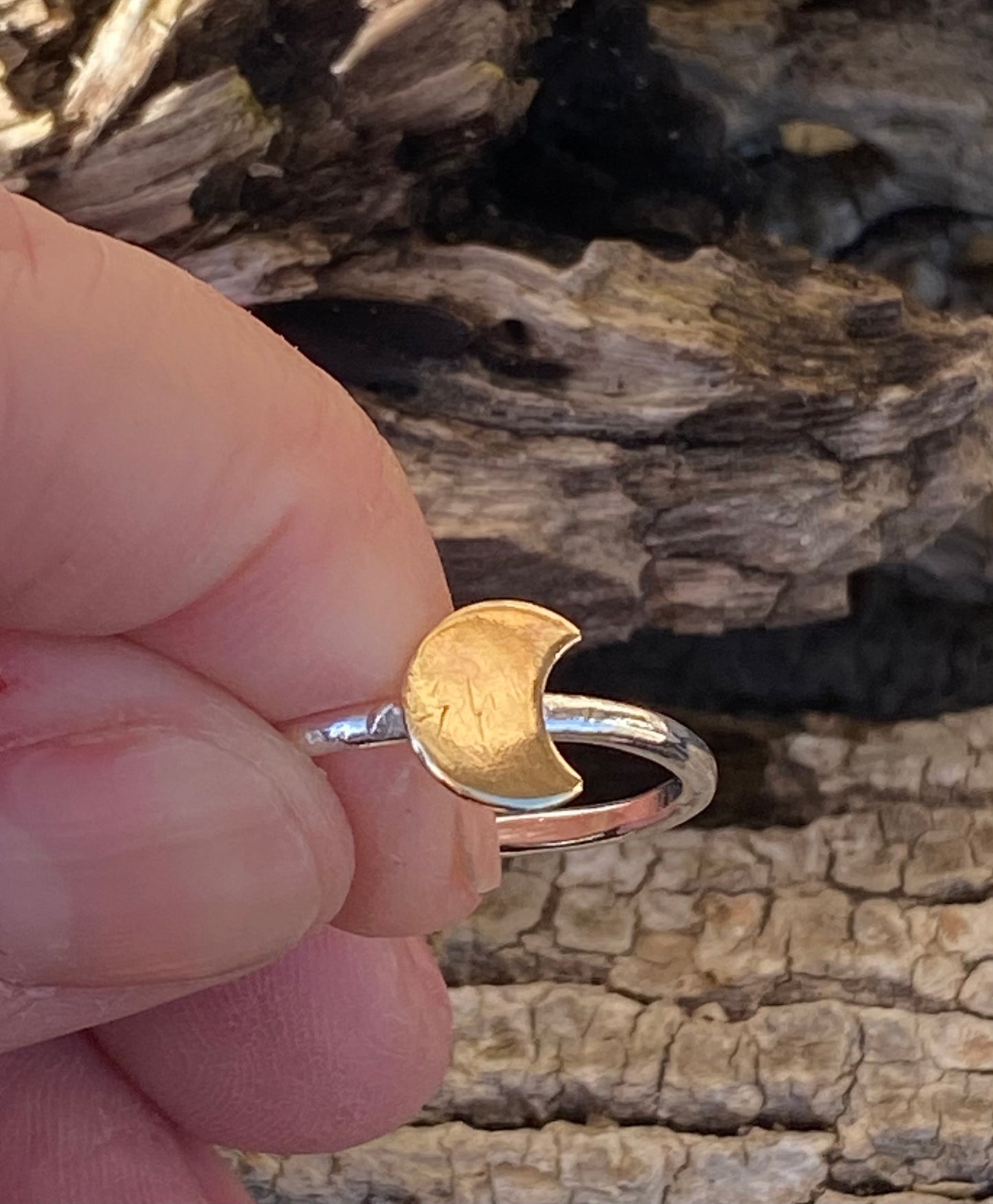 Waning crescent moon ring - collectionsbytracy.com