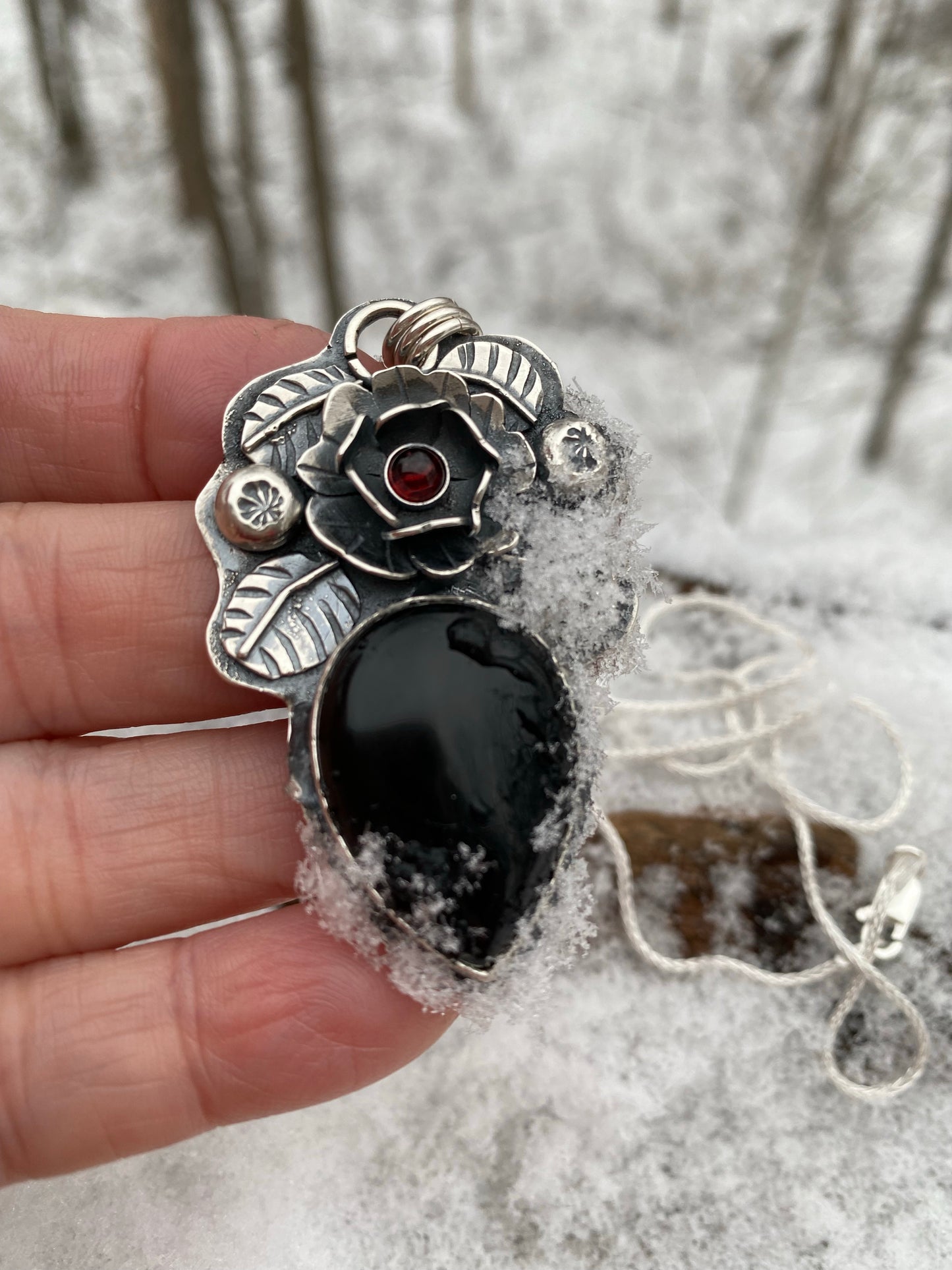 Black Dahlia winter necklace - collectionsbytracy.com