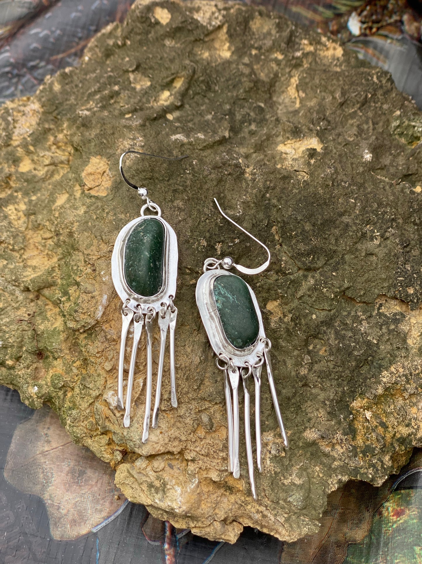 Tumble Green stone earrings - collectionsbytracy.com
