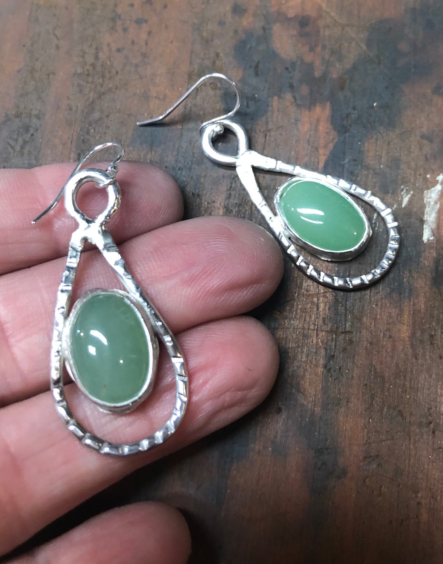 Green aventurine gemstone earrings - collectionsbytracy.com