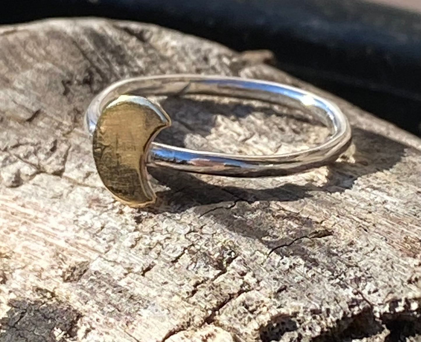 Waning crescent moon ring - collectionsbytracy.com