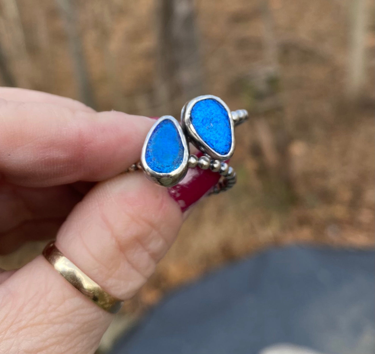 Czech iridescent ring - collectionsbytracy.com