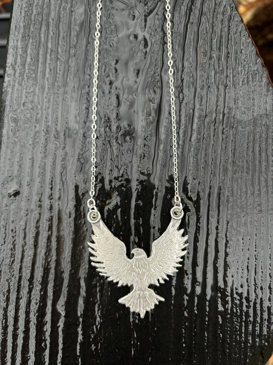 American Winged Eagle sterling silver necklace