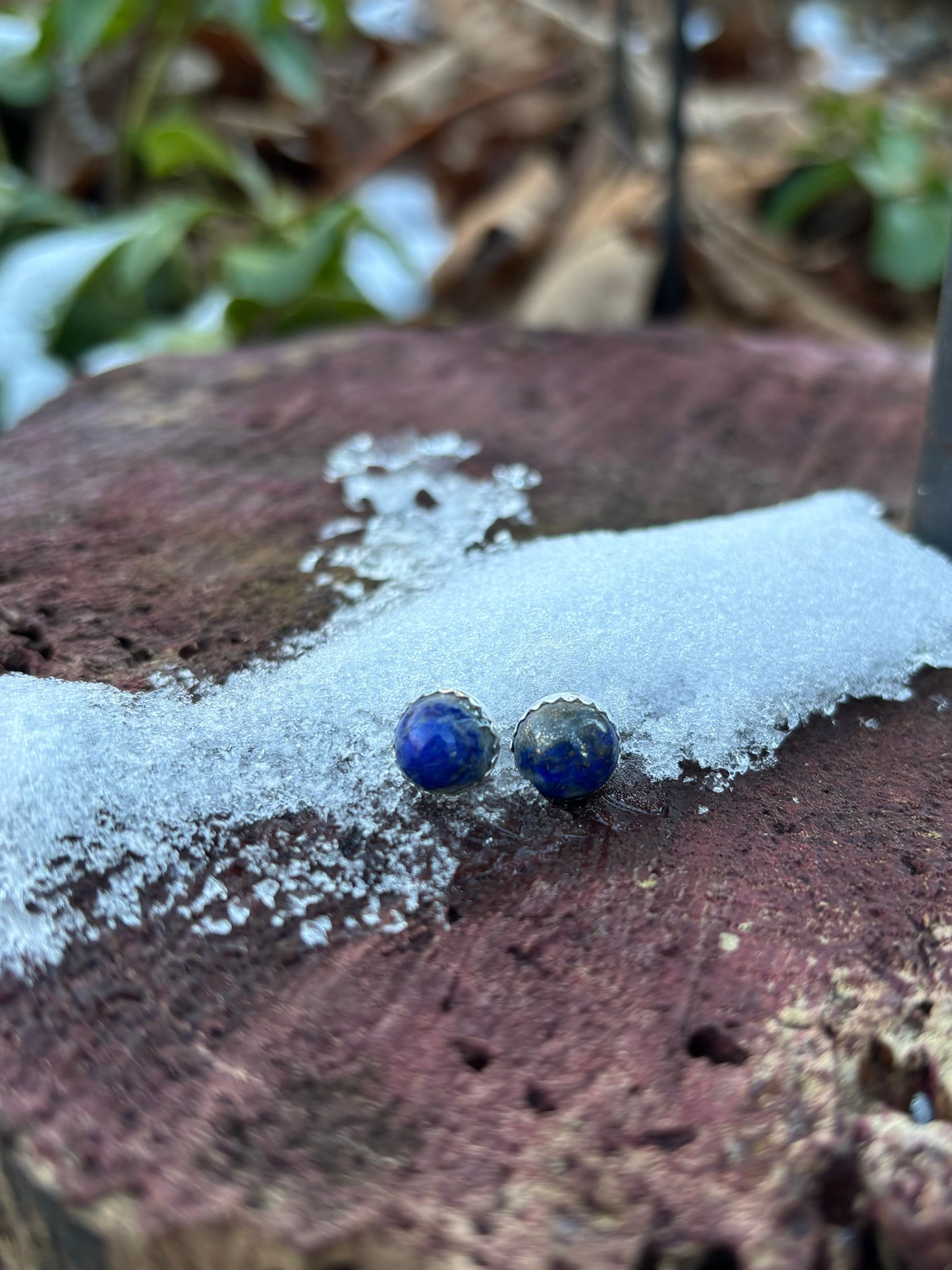 Lapis Lazuli stone post earrings