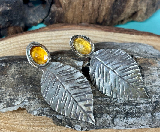 Citrine Leaf earring