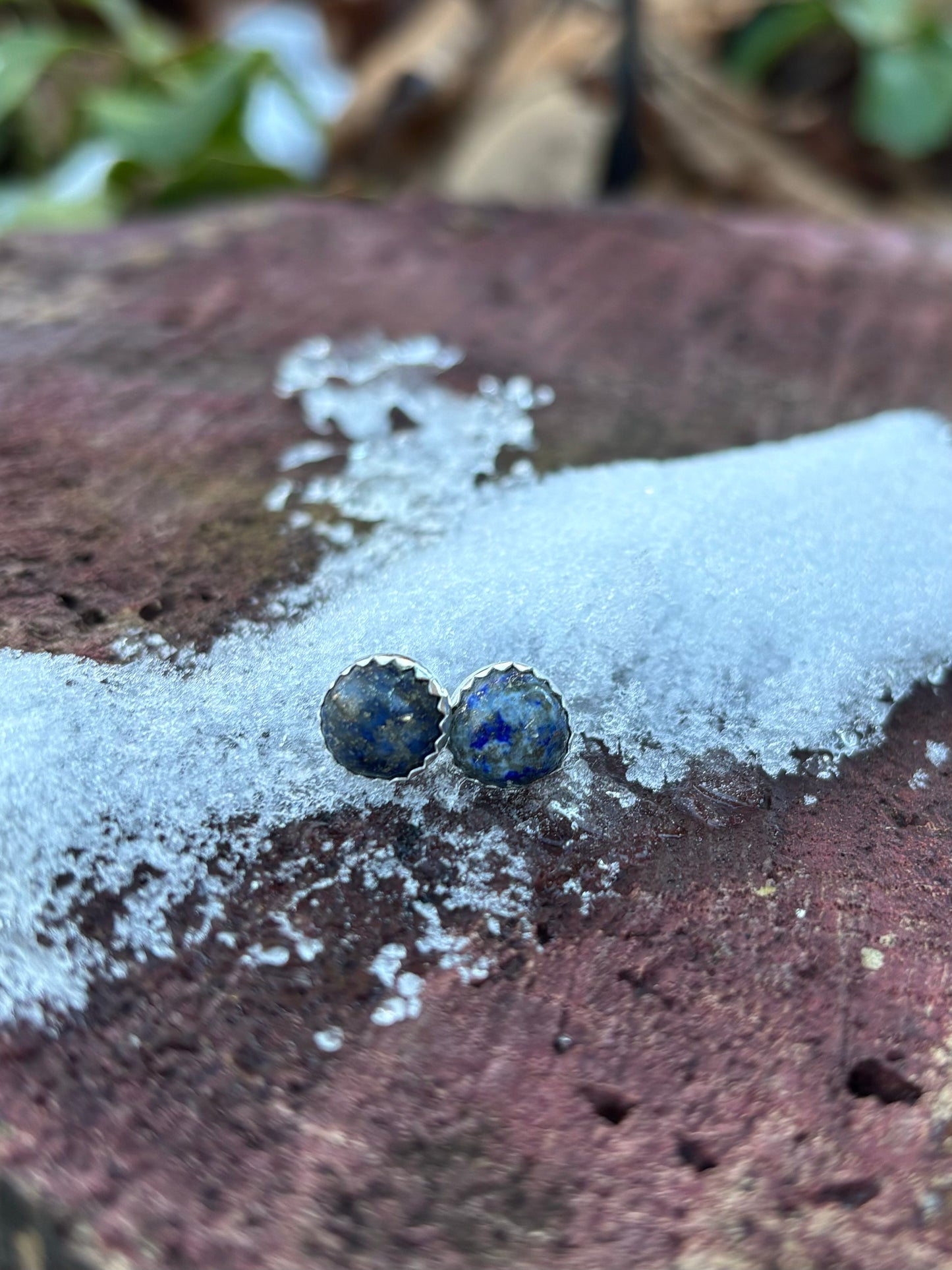 Lapis Lazuli stone post earrings