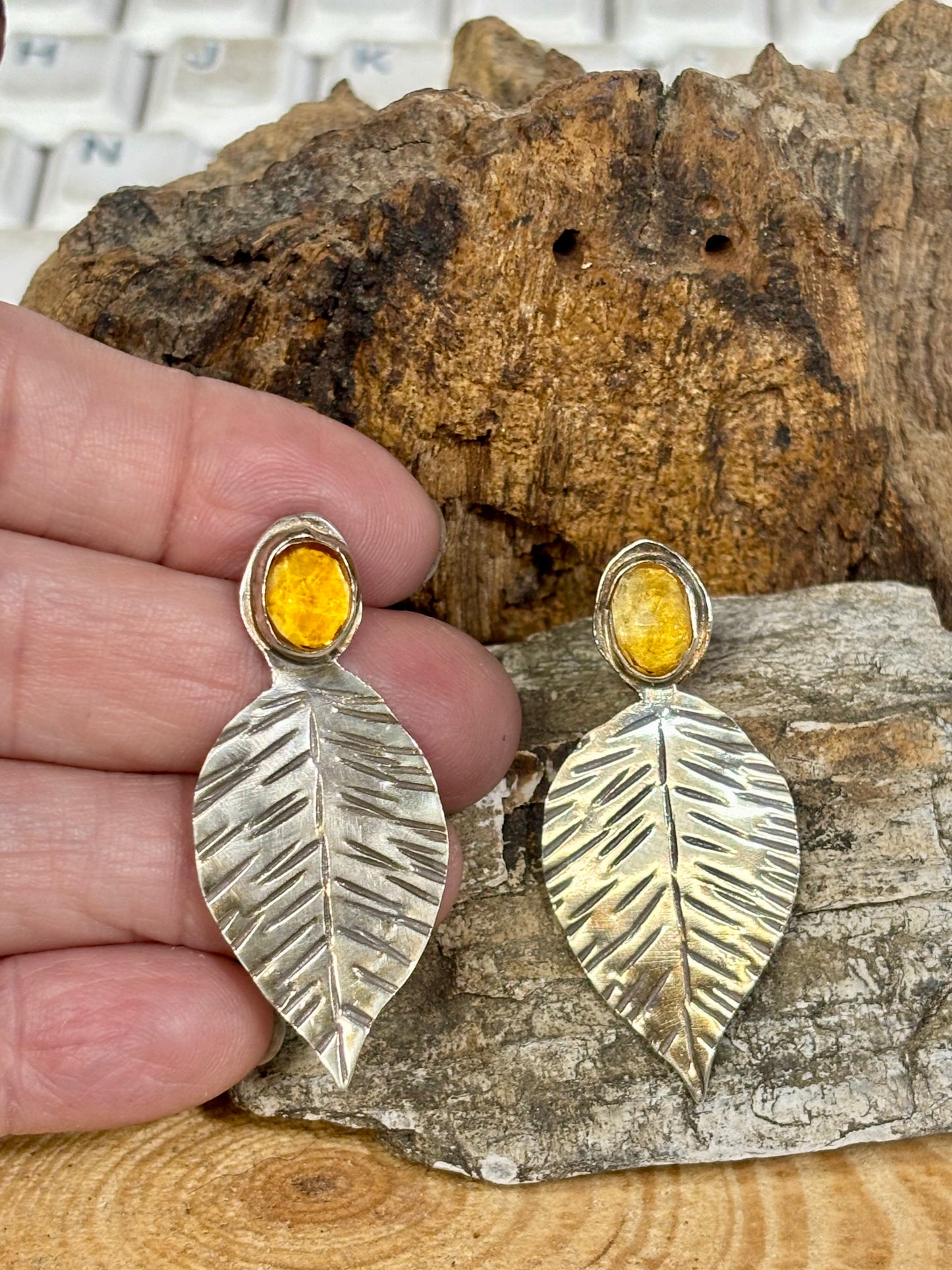 Citrine Leaf earring