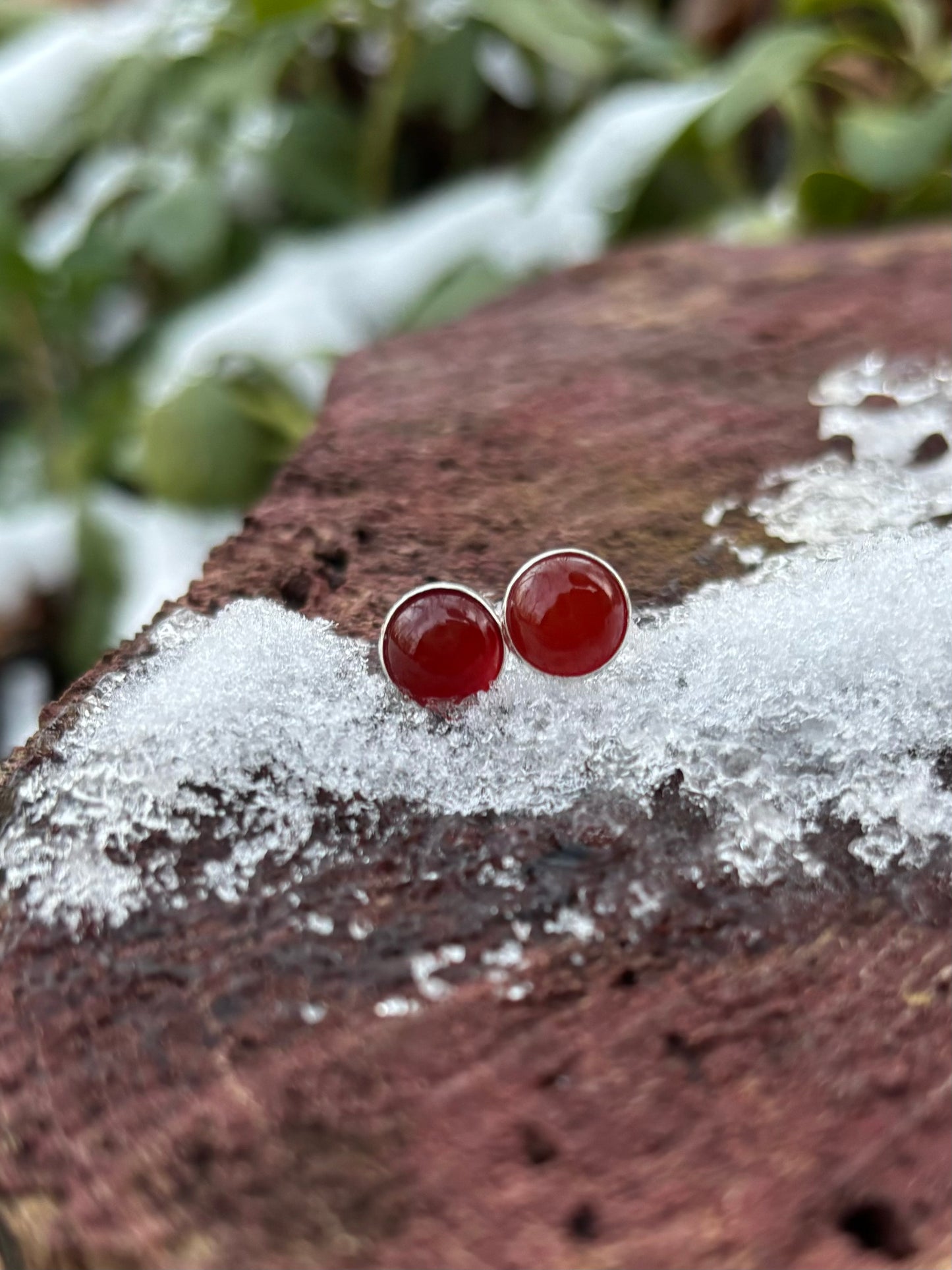 Carnelian post earrings