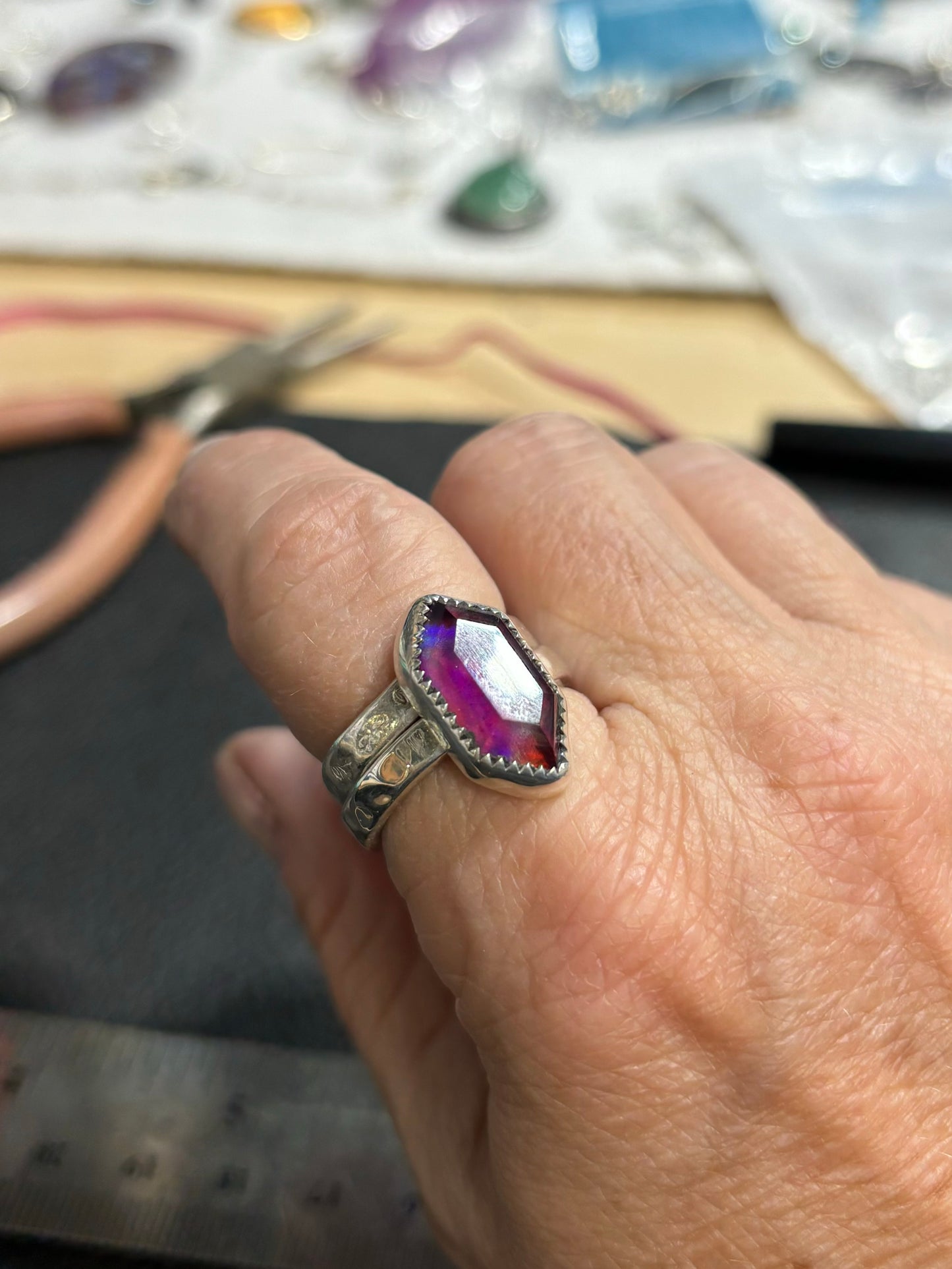 Aurora Opal ring