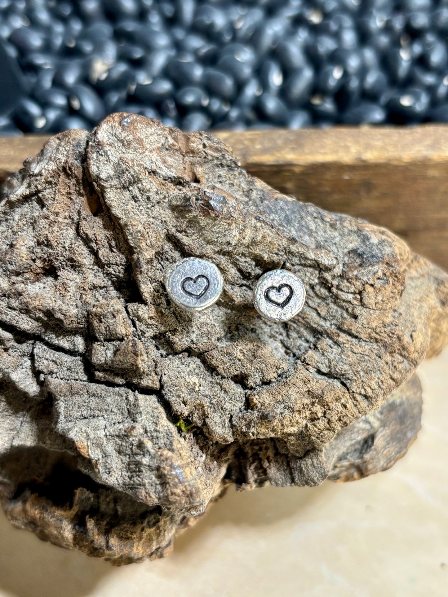 Silver stamped studs