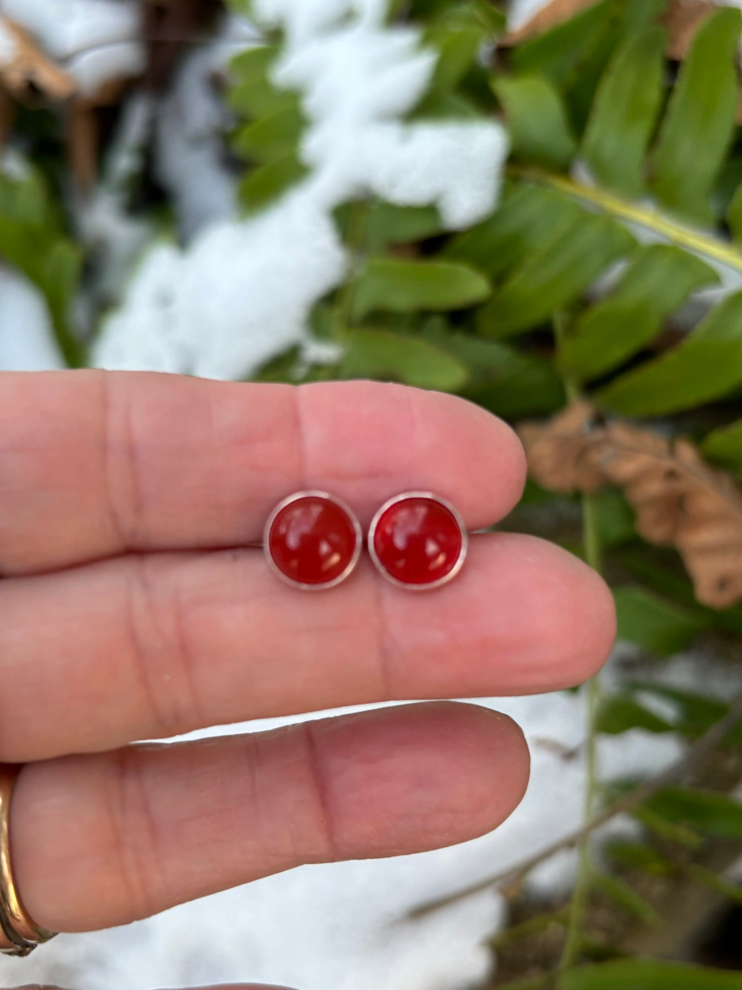 Carnelian post earrings