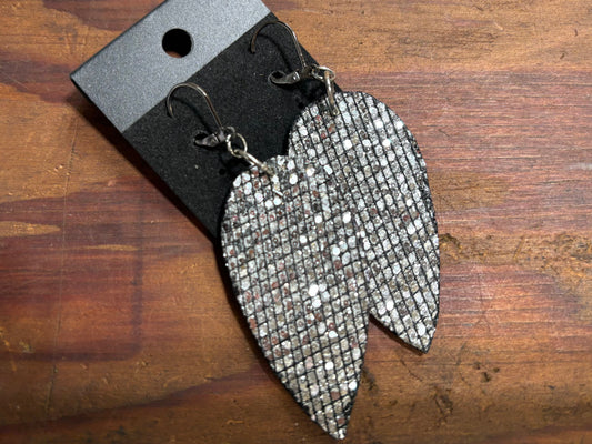 Silver glitter earring dangle