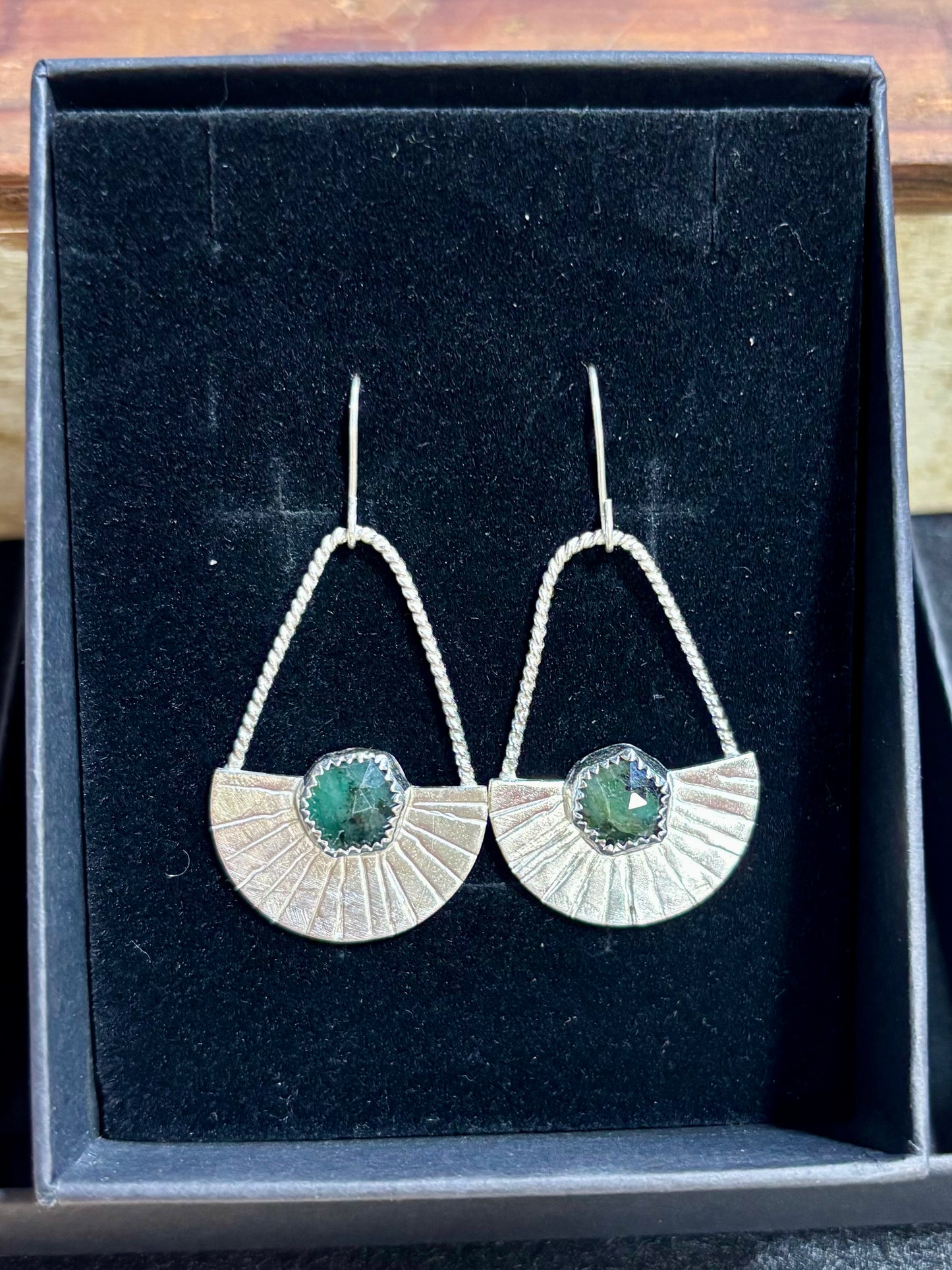 Emerald hexagon earrings - collectionsbytracy.com