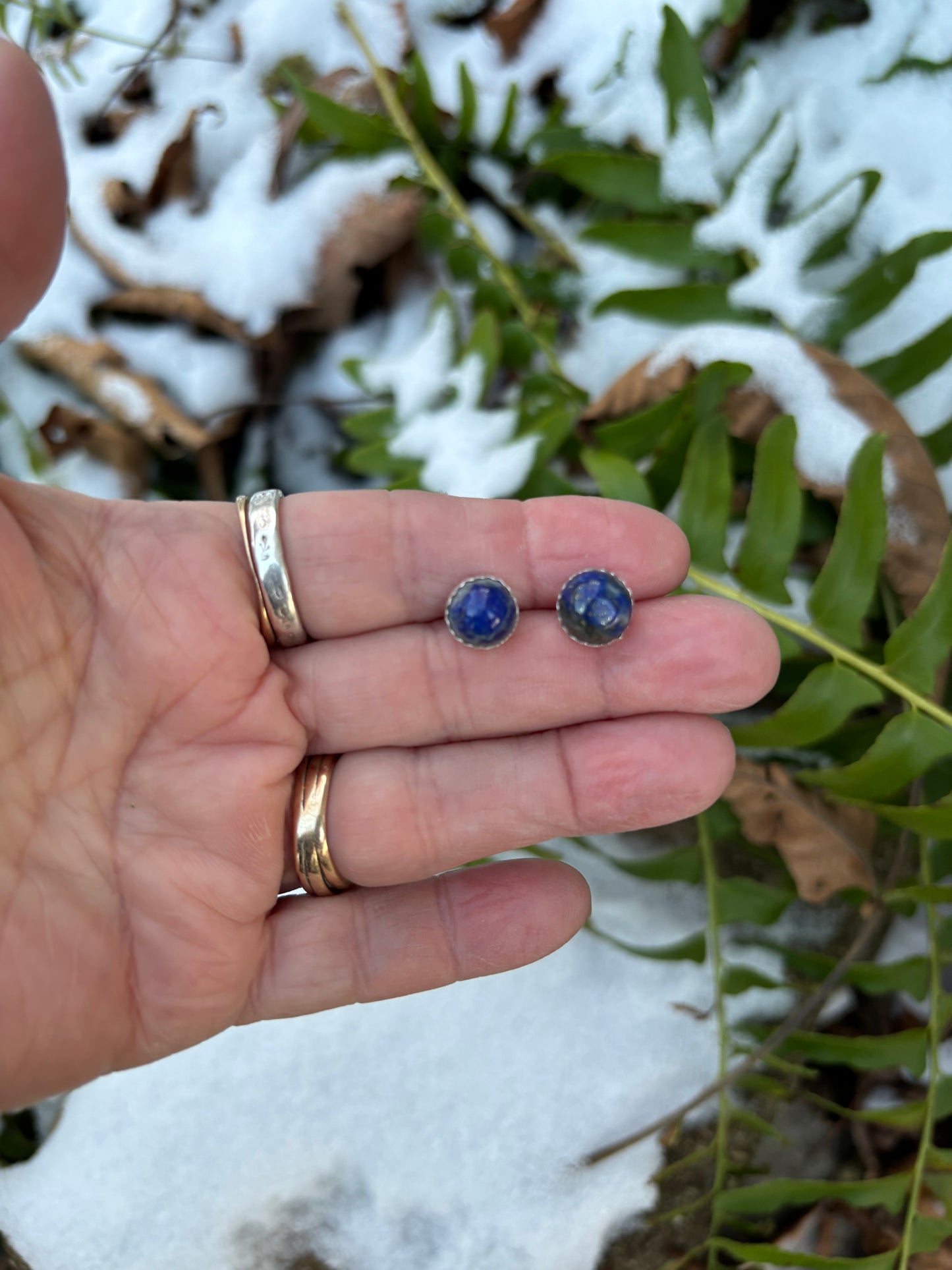 Lapis Lazuli stone post earrings