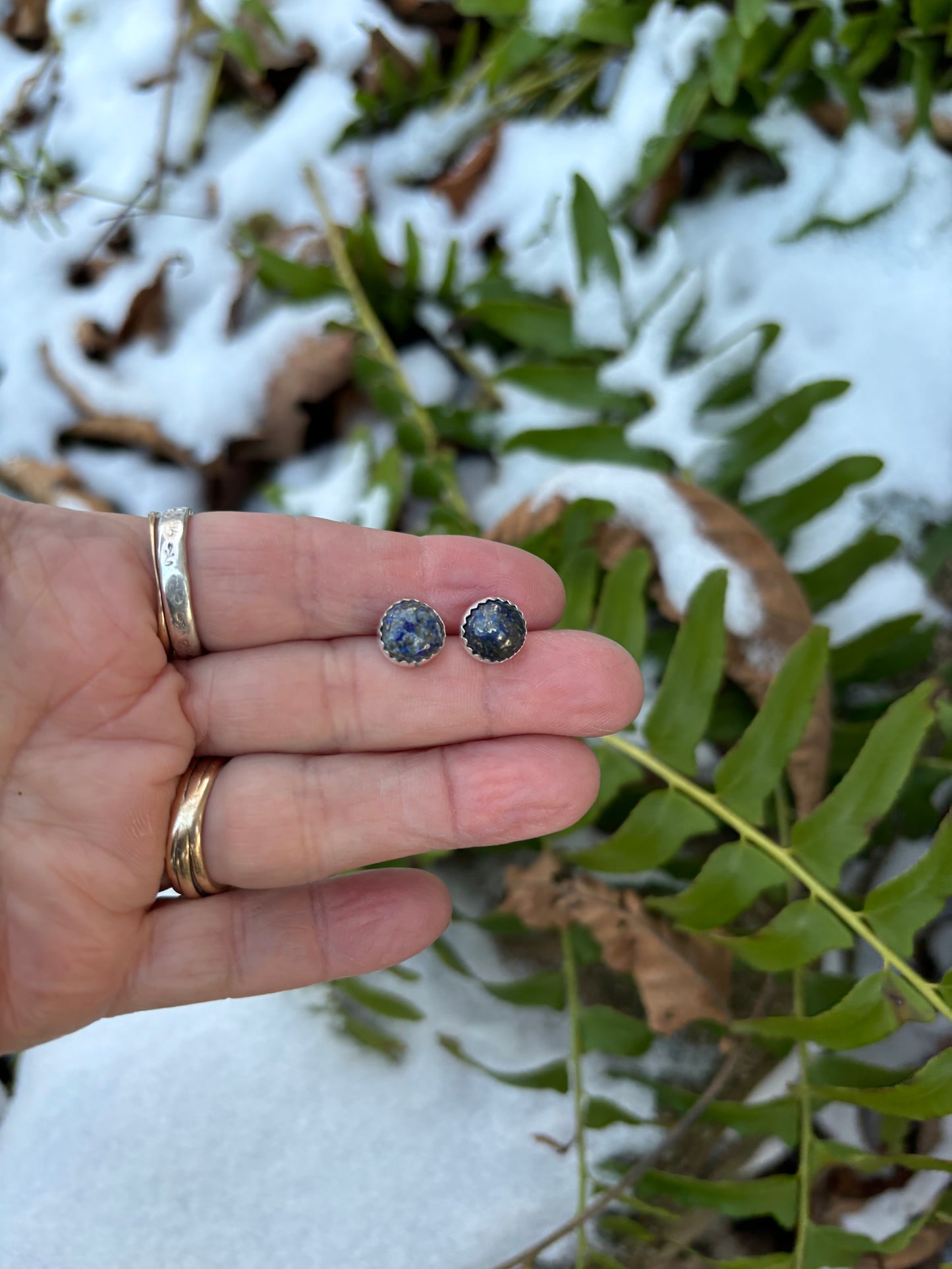 Lapis Lazuli stone post earrings