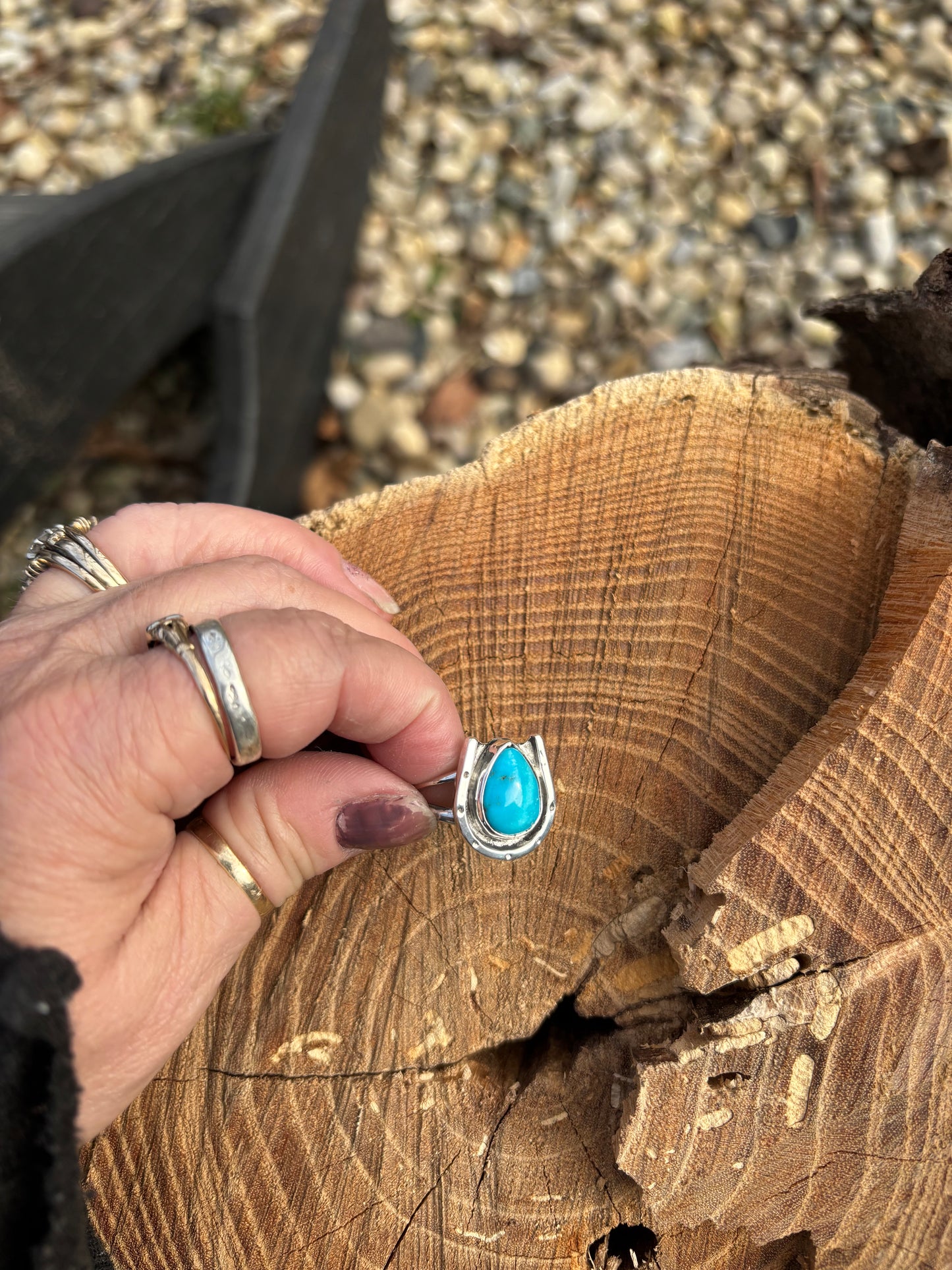 BlueRidge mountain Turquoise Horseshoe ring