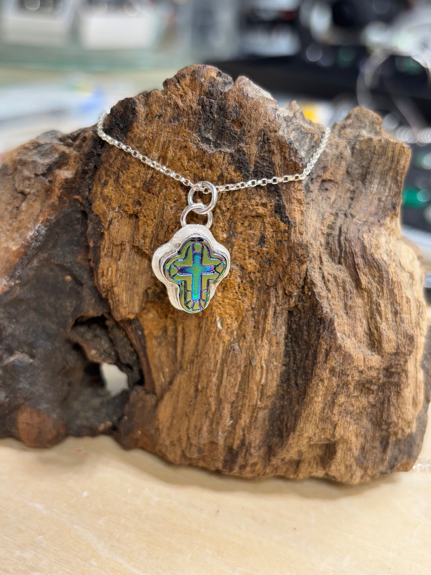 Cathedral cross necklace