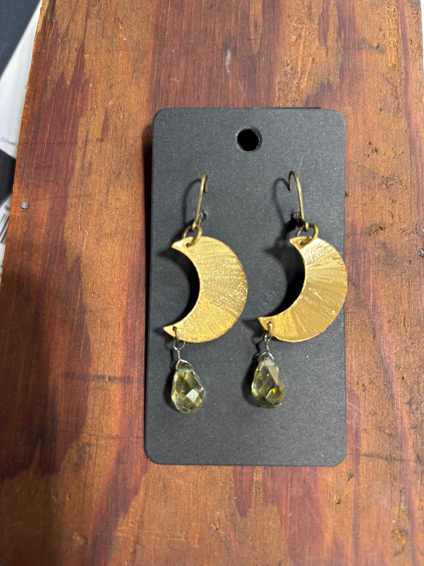 Gold moon earring
