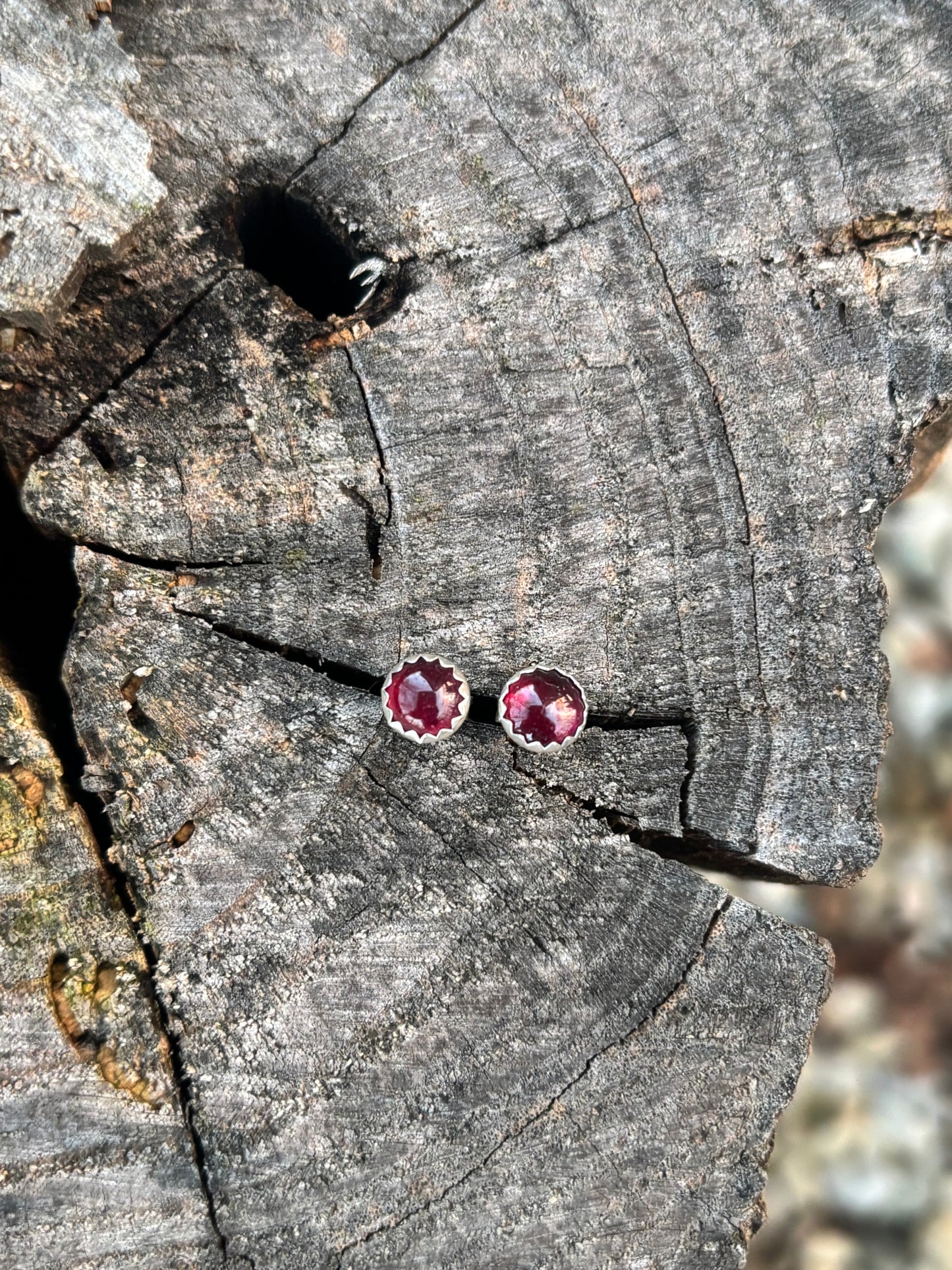 Garnet studs collection
